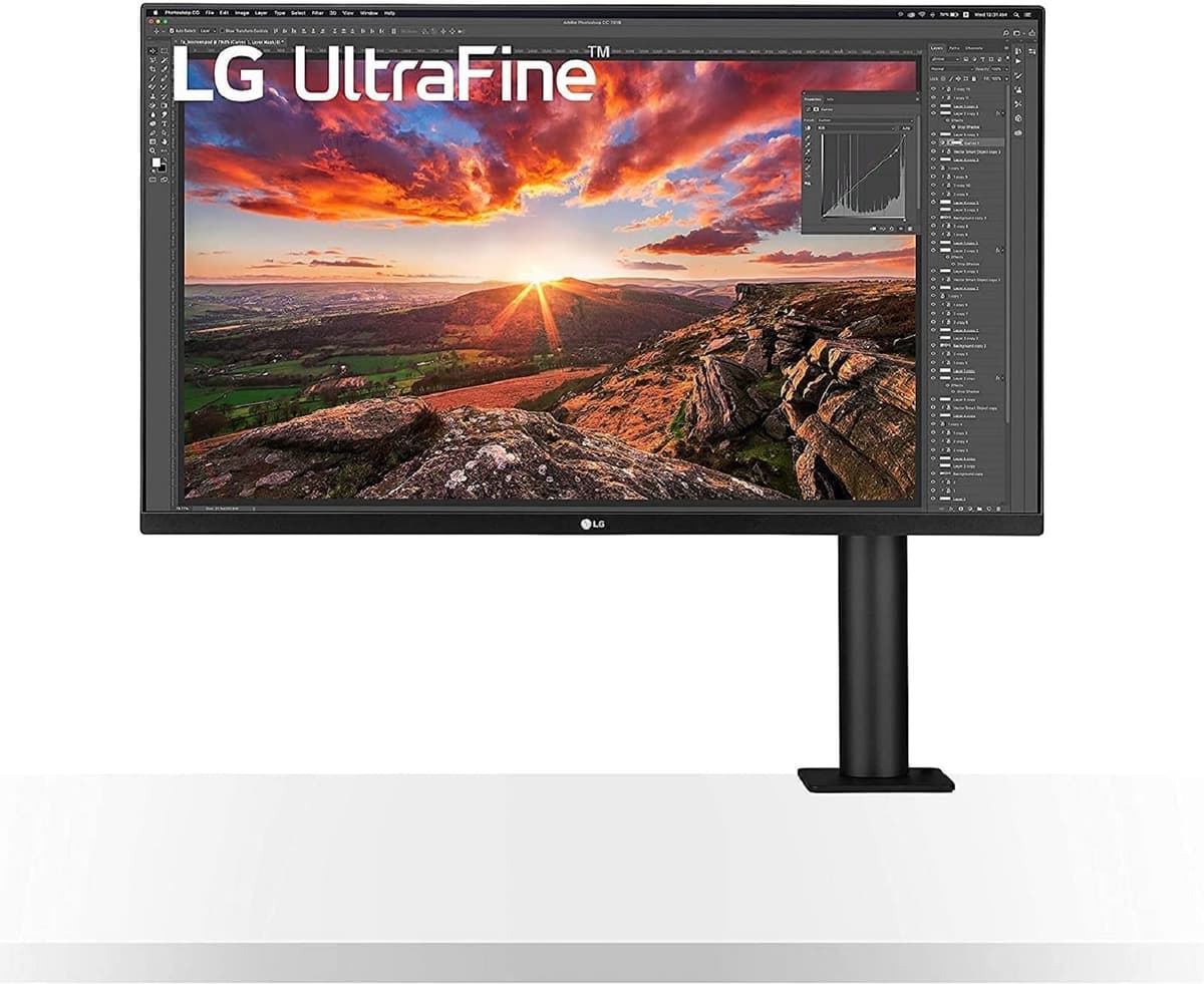 LG UltraFine Ergo 32UN880-B Monitor 31.5" UHD 4K IPS HDR10 USB-C 60W, DCI-P3 95%, FreeSync 60Hz, HDMI/DP, parlantes 2x5W, soporte Ergo C-Clamp y VESA 100x100 39749