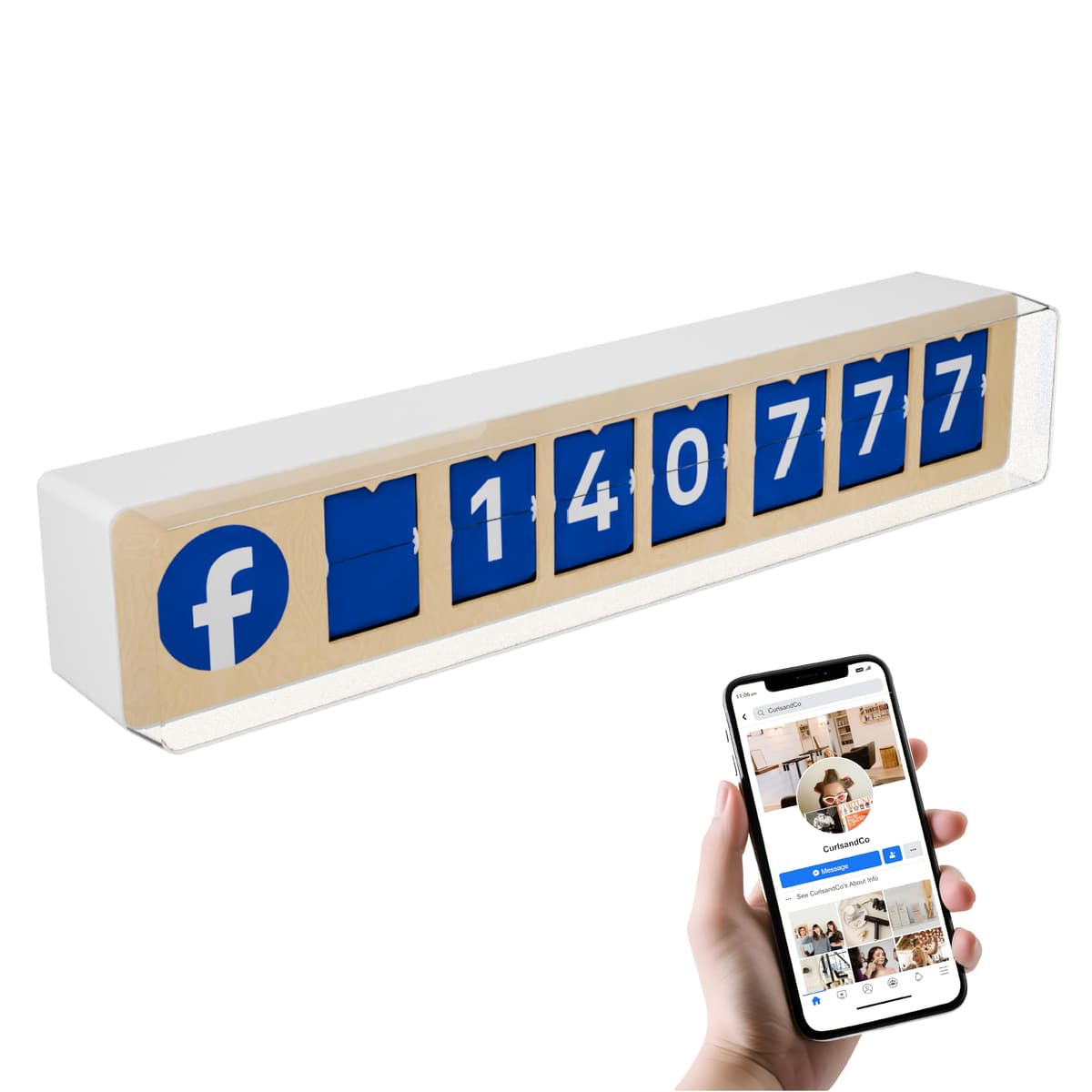 Smiirl Contador físico de seguidores de Instagram, 7 dígitos, azul, Wi-Fi/Hotspot