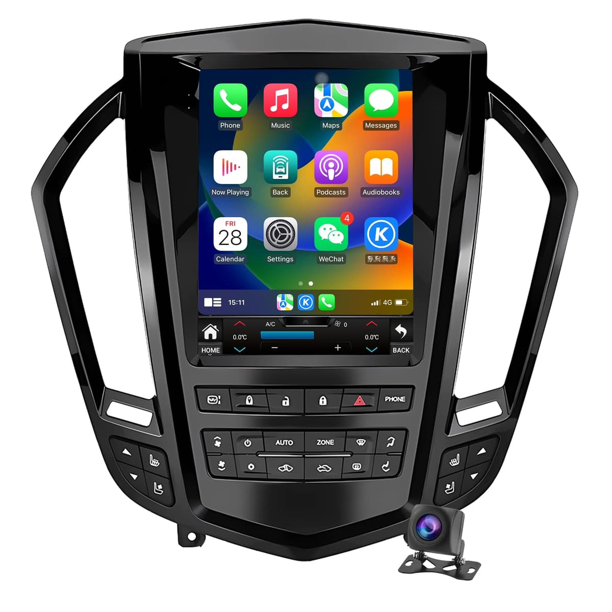 Nudhfgauiyt Android 13 Radio 9.7” estilo Tesla para Cadillac SRX 2009-2012 con Bluetooth 5.0, CarPlay y GPS (Negro)