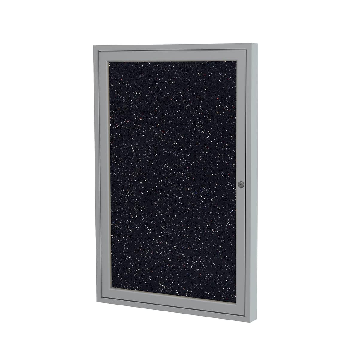 Ghent PA13636TR-CF - Tablero de corcho reciclado 36x36" con puerta, marco de aluminio satinado, Confetti
