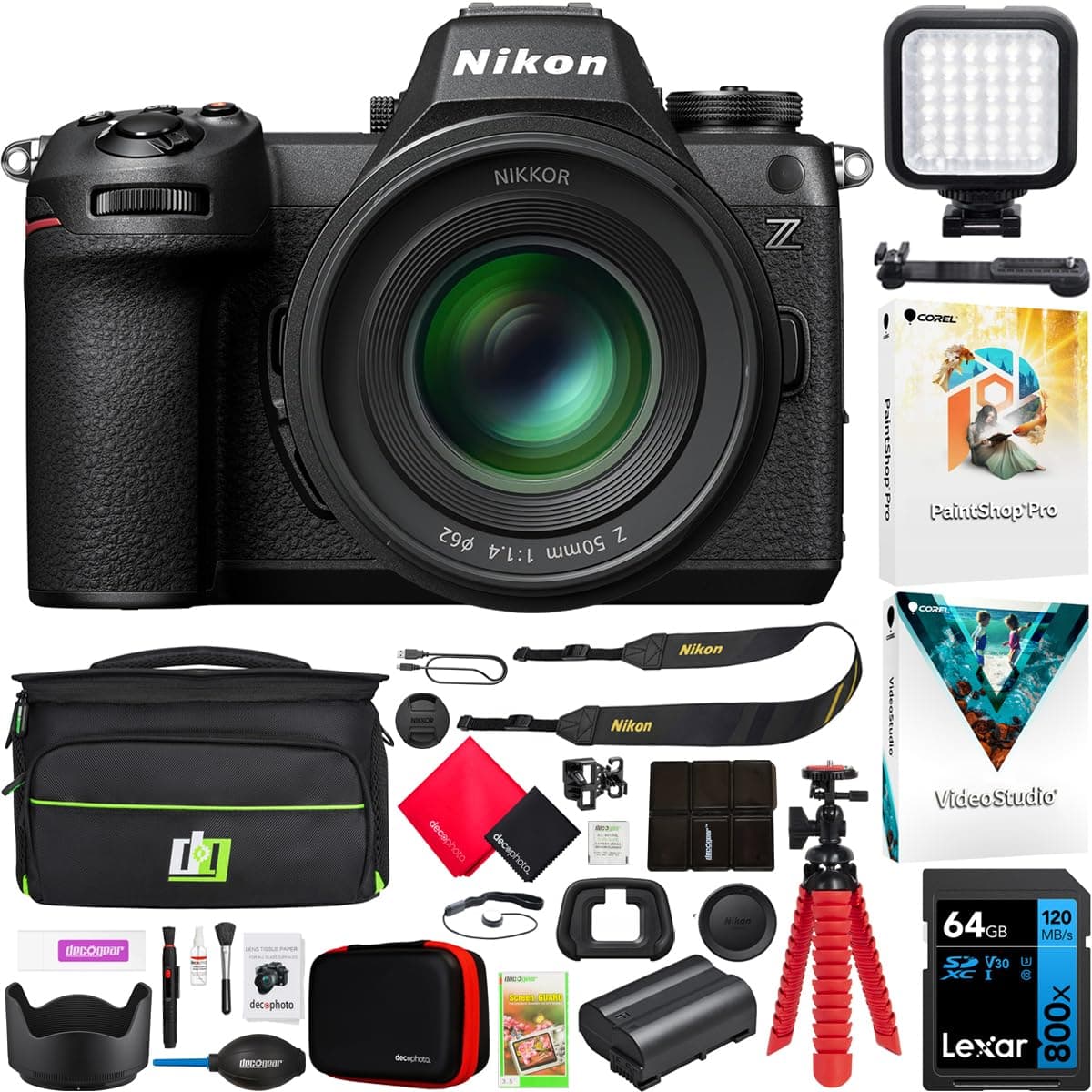 Nikon Z6III Kit 24.5MP Cuerpo FX + NIKKOR Z 50mm f/1.4 Bundle Accesorios y Bolsa E23NKZ6III2040