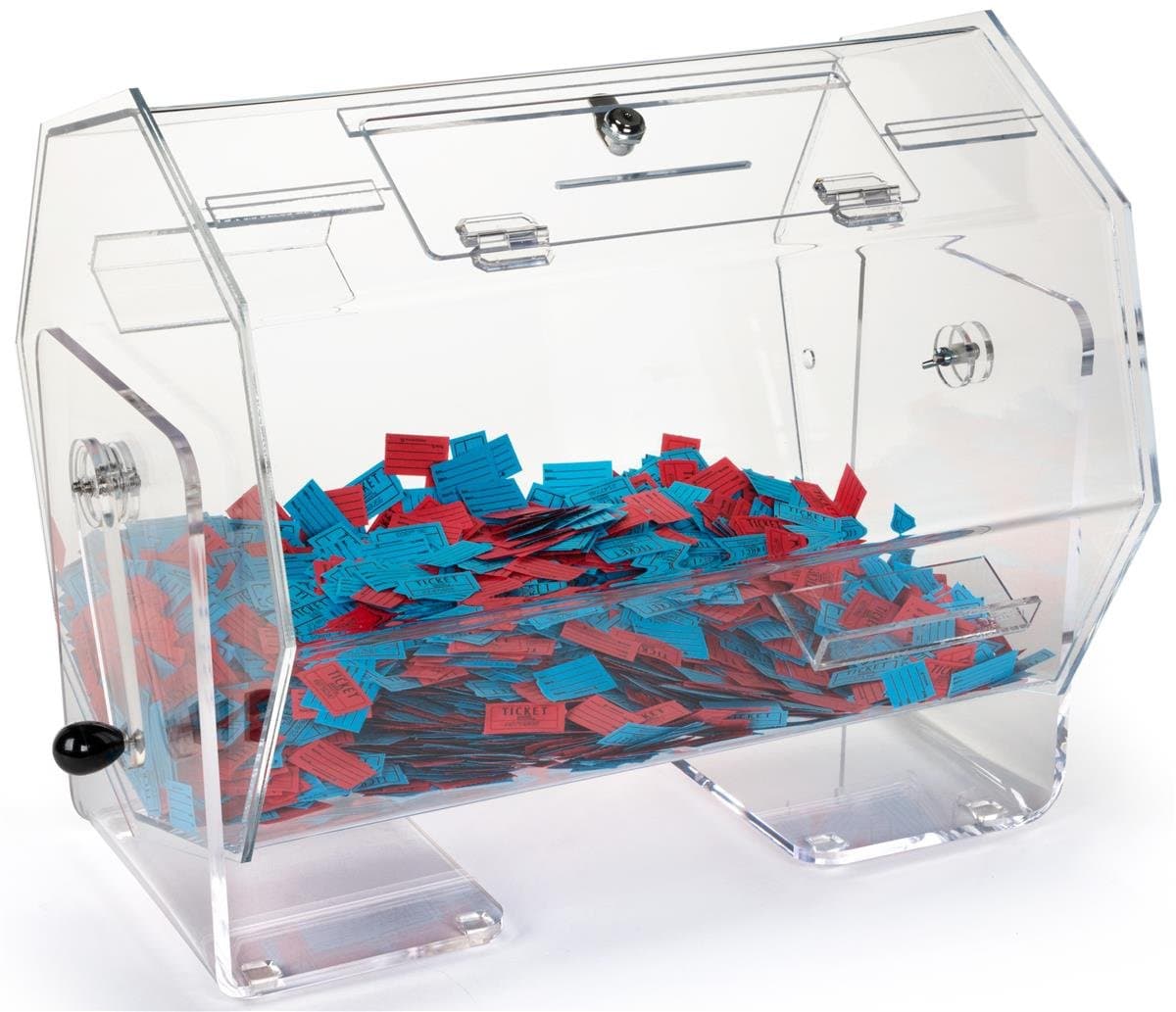 Displays2go Tambor transparente para rifas con puerta con cerradura - Mediano RDRUM1620