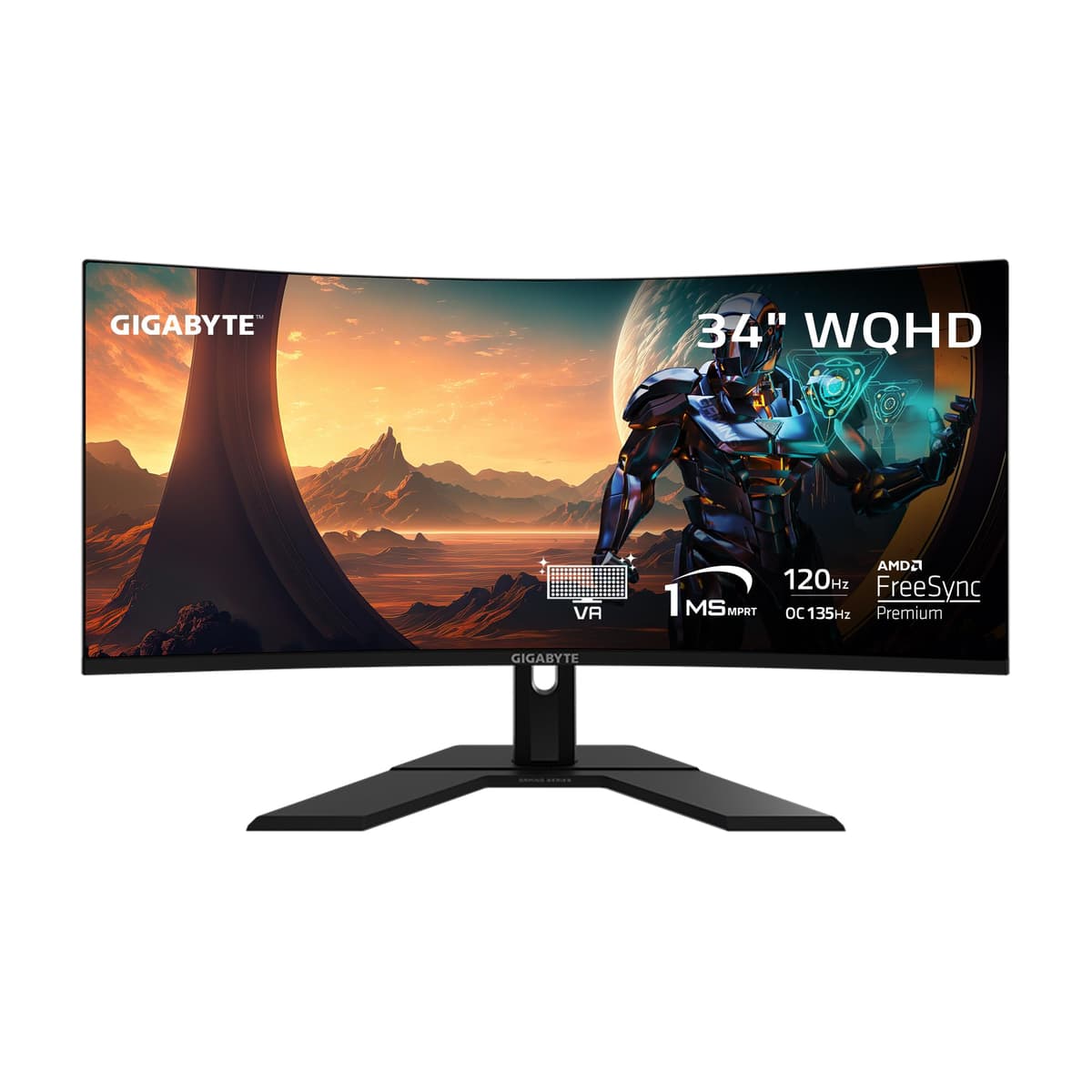 GIGABYTE GS34WQC 34" Curvo VA WQHD 3440×1440 120Hz (OC 135Hz) 1ms MPRT, FreeSync Premium GS34WQC US
