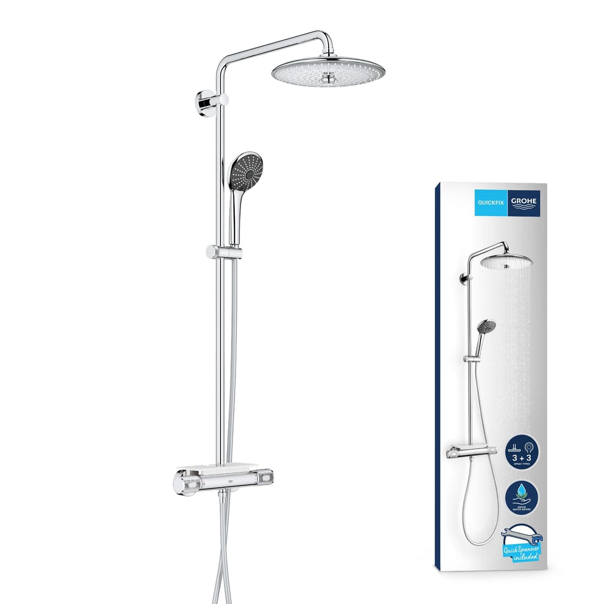 GROHE Vitalio Joy 260 con bandeja EasyReach, termostato 26403002 Cromo