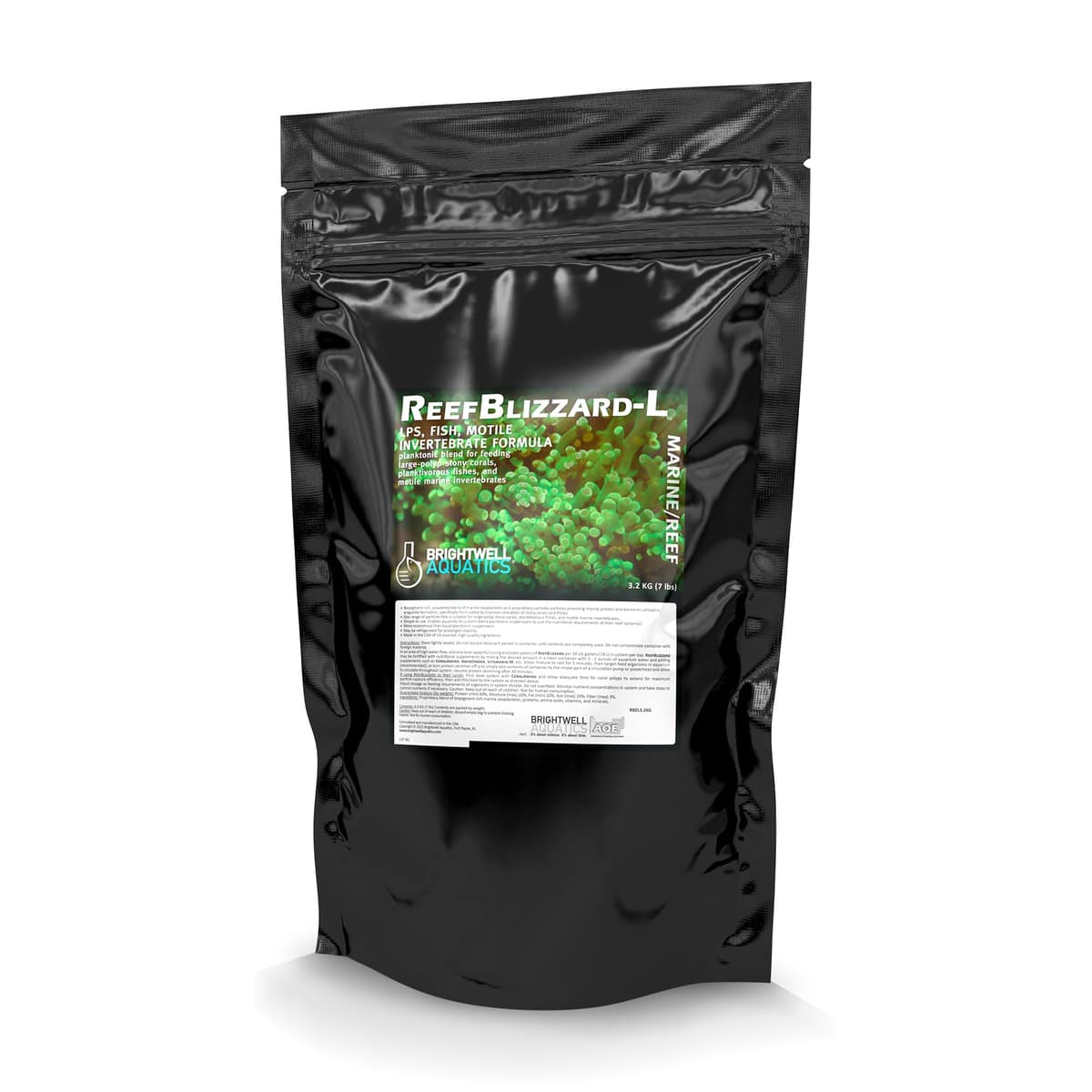 Brightwell Aquatics Reef Blizzard L - Mezcla de Alimento en Polvo para Alimentar Corales de Piedra Grandes y Peces Planktívoros RBZL3.2KG