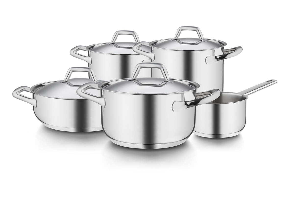Barazzoni Juego de ollas Chef line 9 piezas - Hecho en Italia 163909