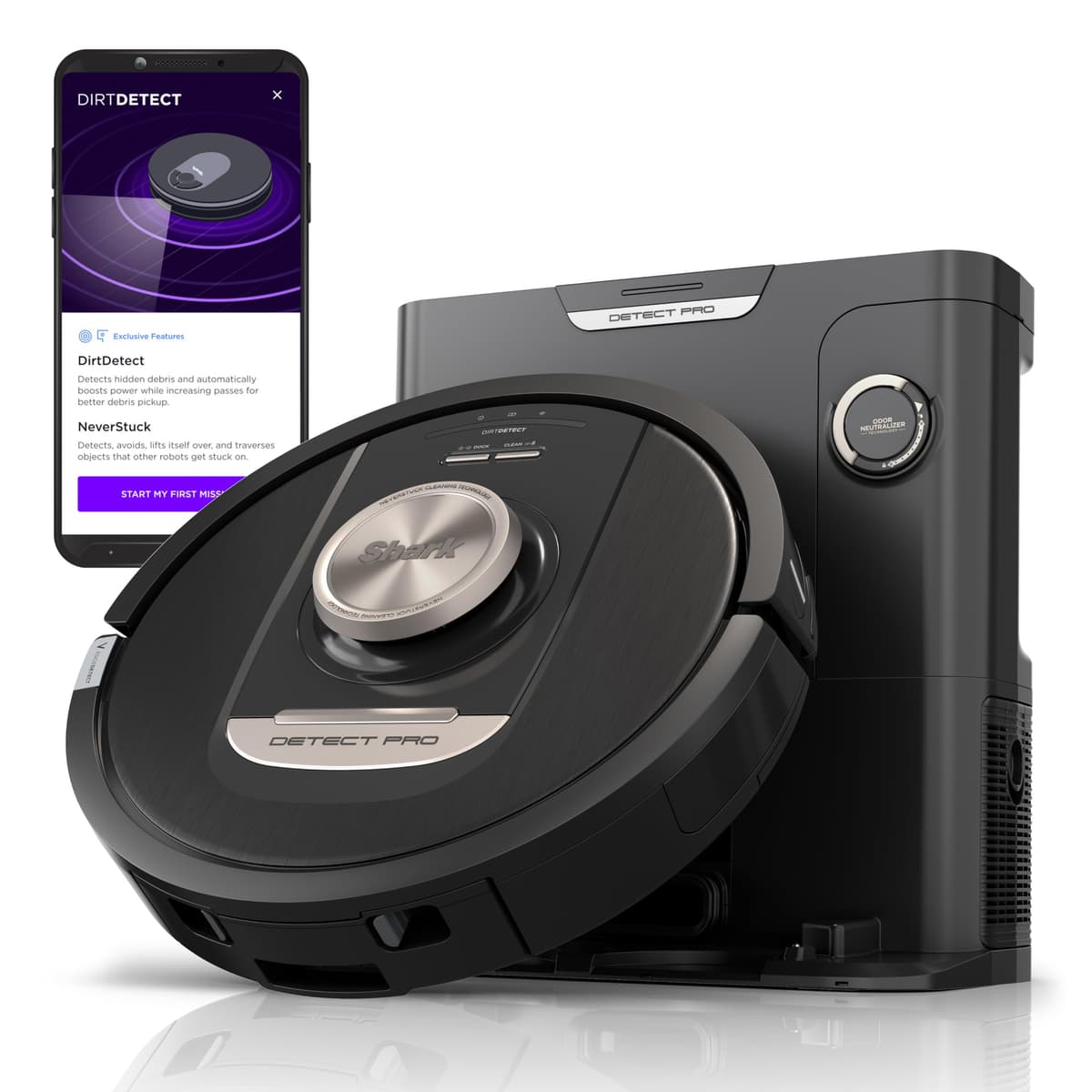 Shark RV2820AE Detect Pro - Robot aspirador con base autovaciable (60 días)