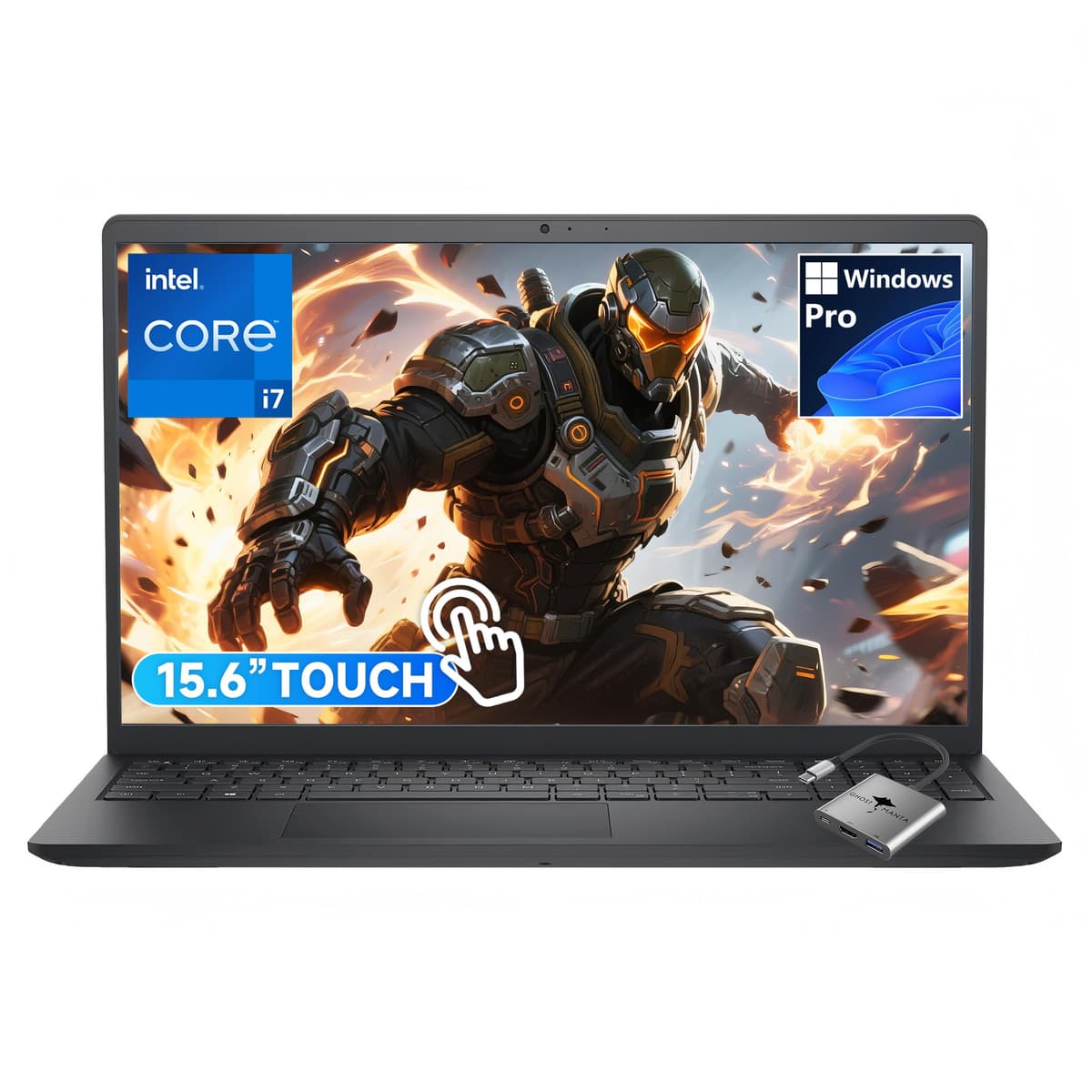 Laptop Dell 15.6" FHD con pantalla táctil para negocios y gaming, Intel Core i7-1355U de 10 núcleos (hasta 5 GHz, supera al AMD Ryzen AI 5 340), 32GB RAM, 1TB SSD, WiFi 6, Windows 11 Pro con accesorio GM