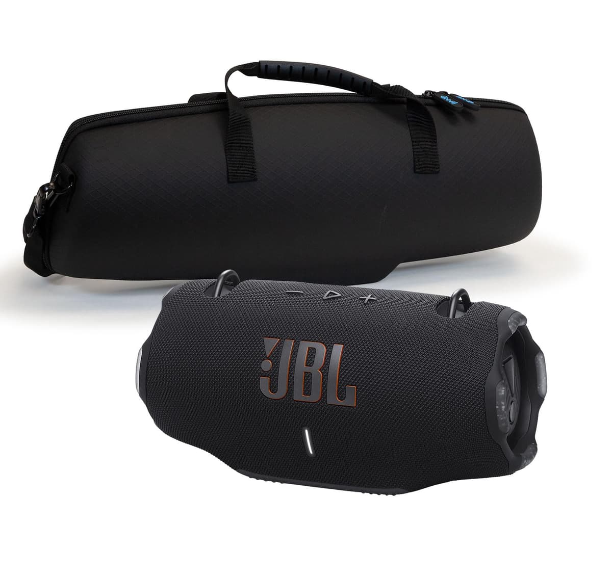 JBL Xtreme 4 Black - Parlante Bluetooth portátil + estuche rígido divvi! JBLXTREME4BLKAM_XTREME4-CASE