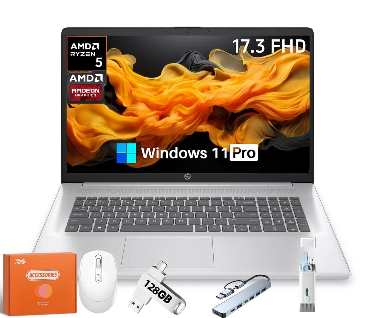 HP 2025 Laptop 17.3" FHD+ Ryzen 5 7430U 64GB RAM 2TB SSD Windows 11 Pro HP Laptop