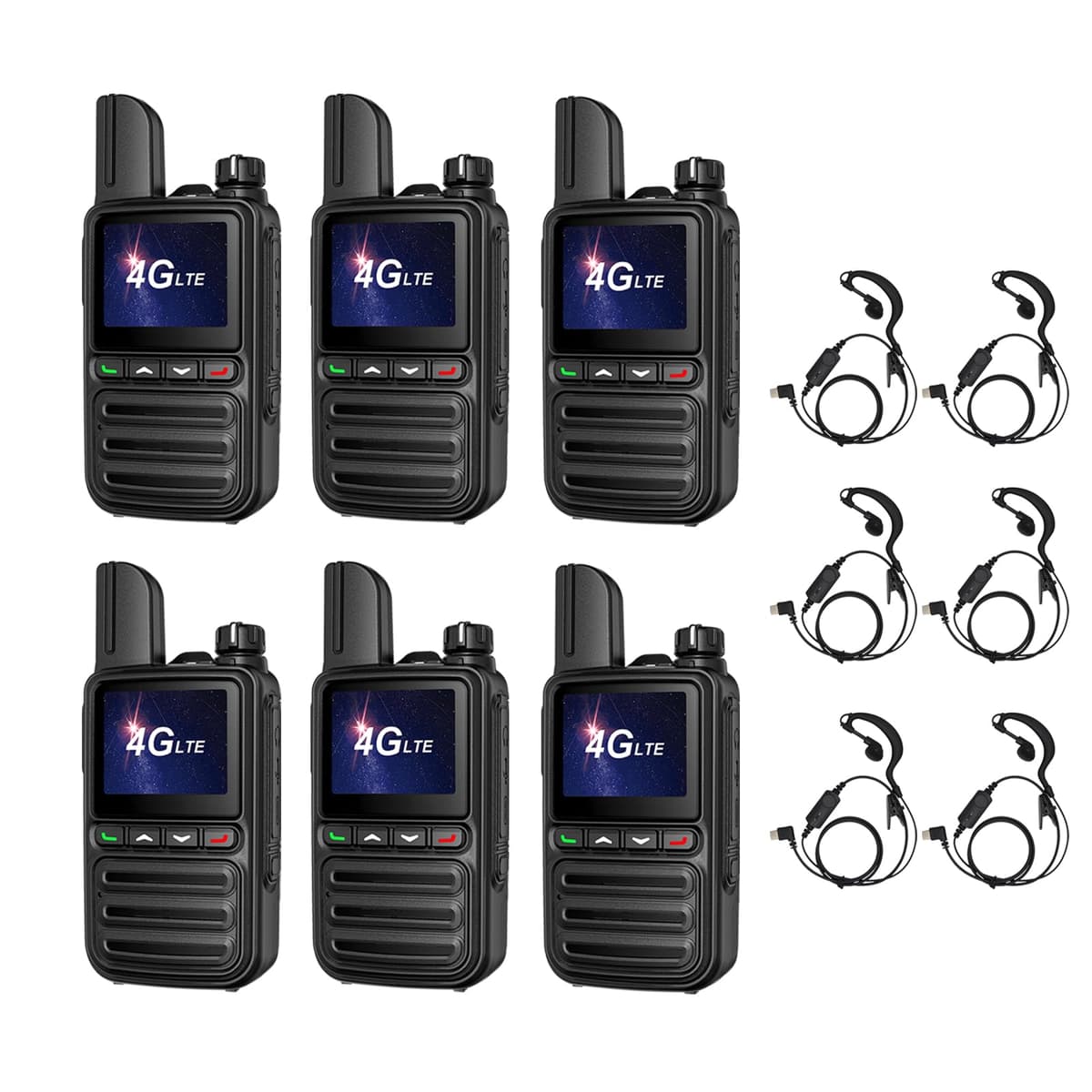 QuotoLith Handies de Alcance Ilimitado a Nivel Nacional PoC Radio de Largo Alcance, Tarjeta SIM Preinstalada (Gratis de por Vida) Adecuado para Despacho de Flotas/Colaboracion en Sitios de Construccion (Negro Brillante 6) AT-600