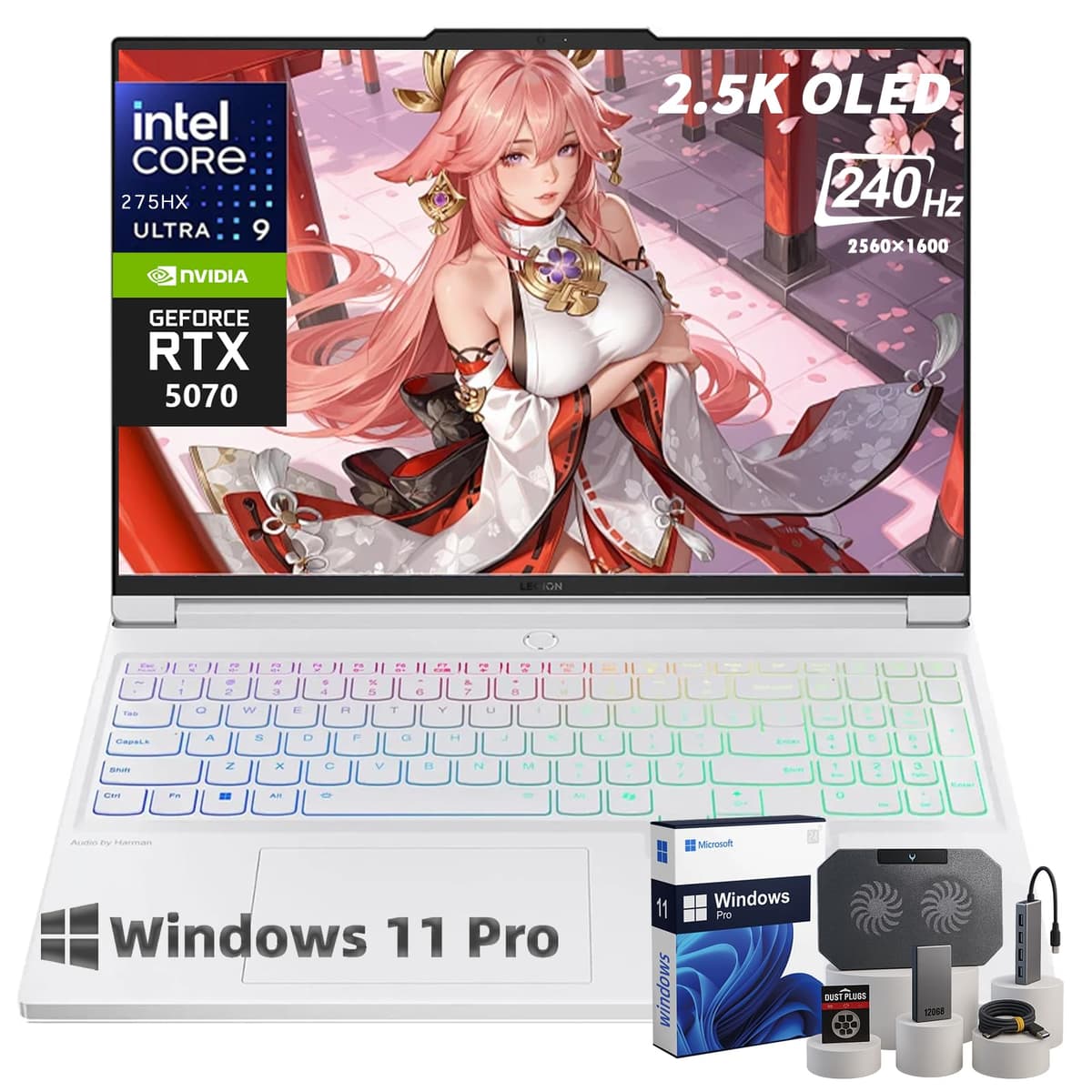 Lenovo Legion Pro 7i Notebook para Juegos, pantalla OLED 16" 2.5K 240Hz, Intel Core Ultra 9 275HX, NVIDIA GeForce RTX 5070, Wi-Fi 7, teclado RGB, Windows 11 Pro, kit de accesorios (64 GB DDR5, 1 TB SSD) Lenovo Legion 7i