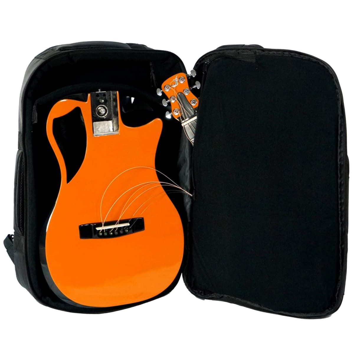 Journey Instruments OF660O1 Guitarra acústica de viaje carbonizada con cuello plegable (Orange Top Gloss)