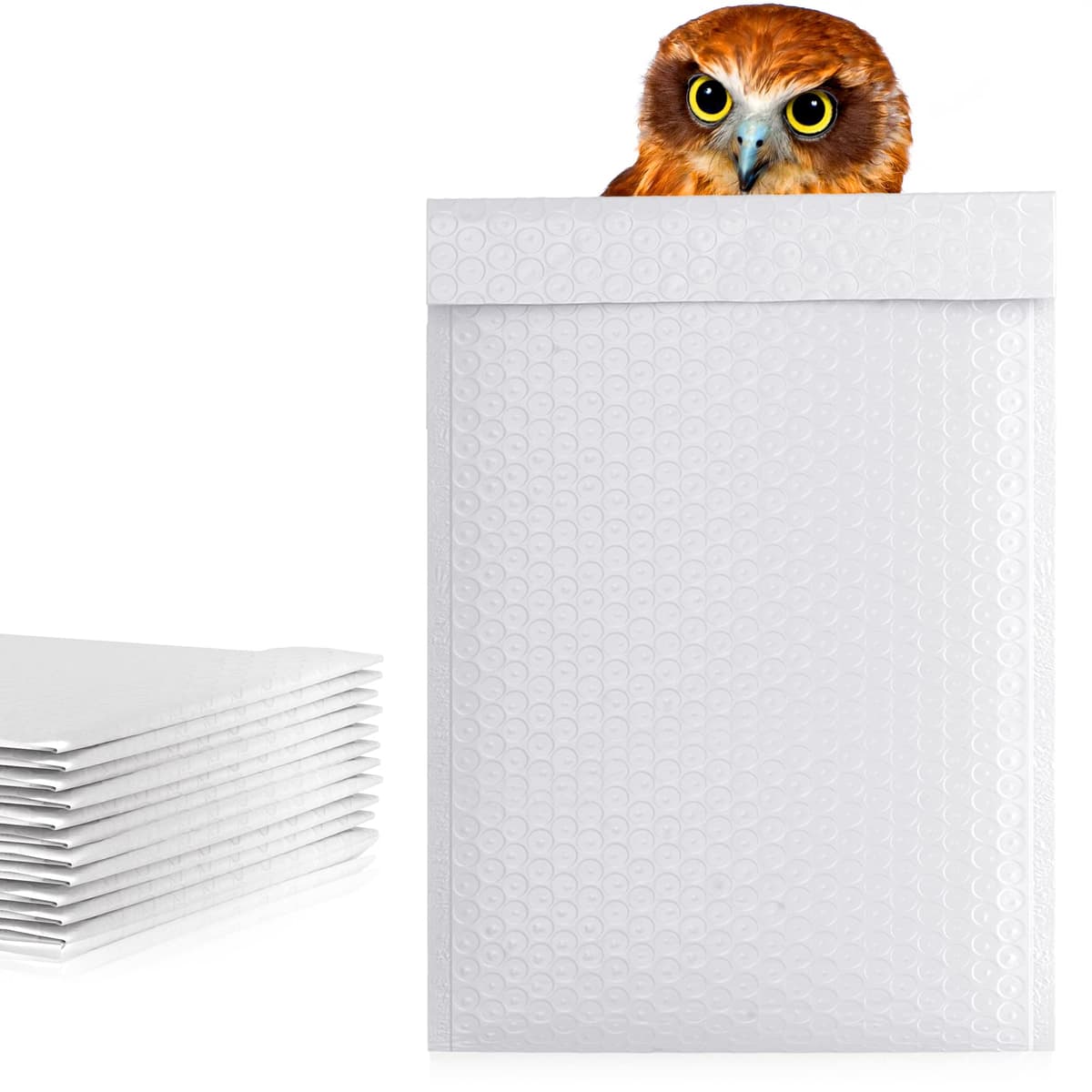 Amiff Sobre acolchado burbuja blanco 10.5 x 16 pulg. Pack de 1000 Bravo-PolyBM-10.5x16-1000