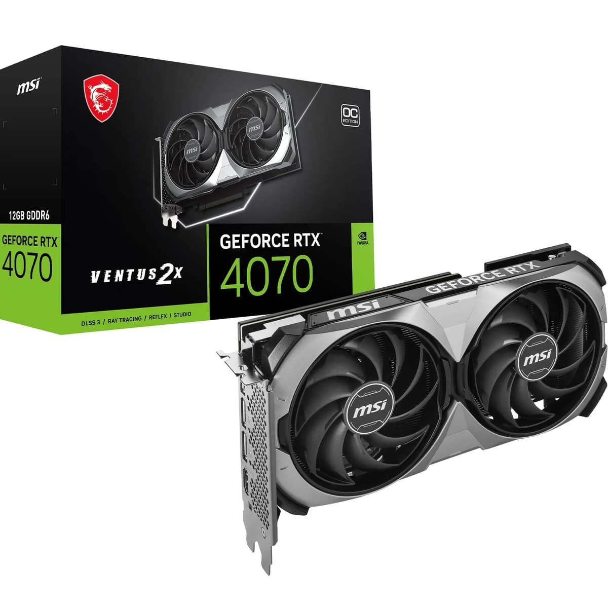 MSI GeForce RTX 4070 Ventus 2X E1 12G OC - 12GB GDDR6 V512-018R