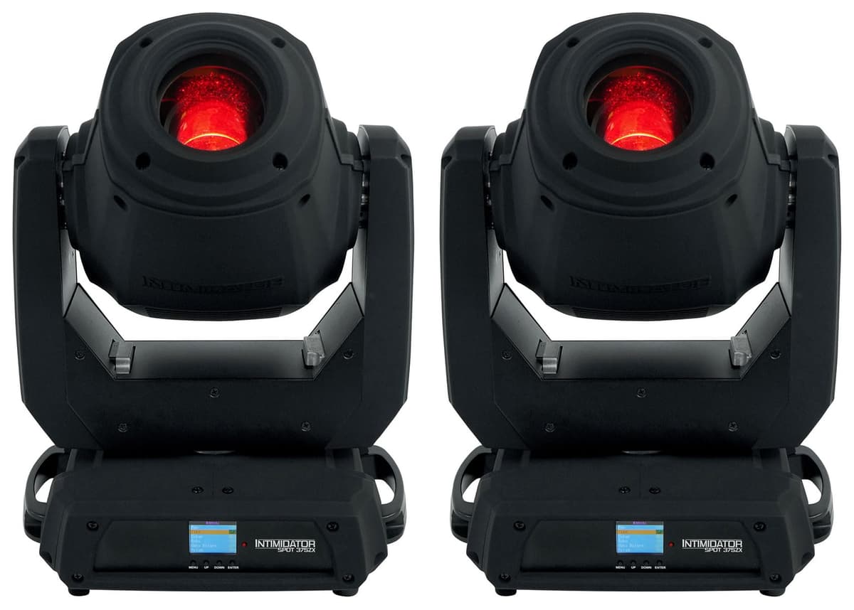 Audiosavings Paquete: (2) Chauvet DJ Intimidator Spot 375ZX 200w Luz LED compacta móvil tipo cabeza giratoria DMX 375Z X (2) INTIMSPOT375ZX