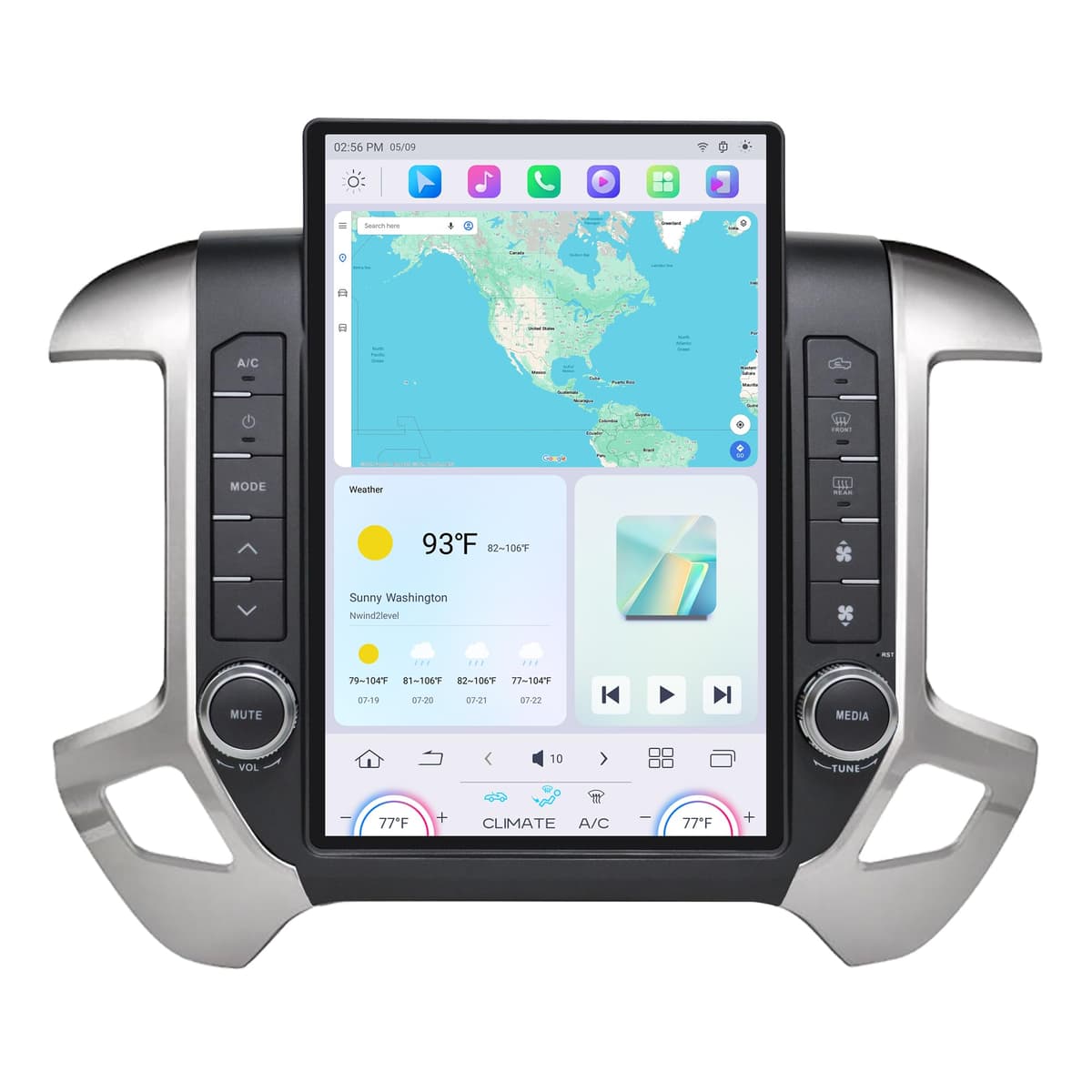 Cidava 13" Android 11 Car Radio T-Style para Chevy Silverado/GMC Sierra 2014-2019, Wireless CarPlay/Android Auto, 8+128GB