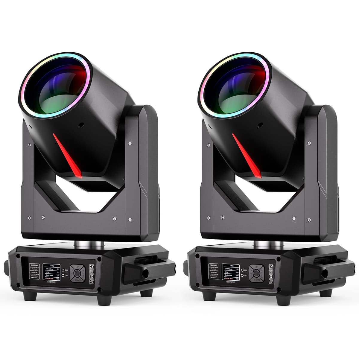 GdjRttk 2PCS 295W Moving Head Light Beam/Spot con prismas, 14 colores y 14 gobos, DMX 02823X2