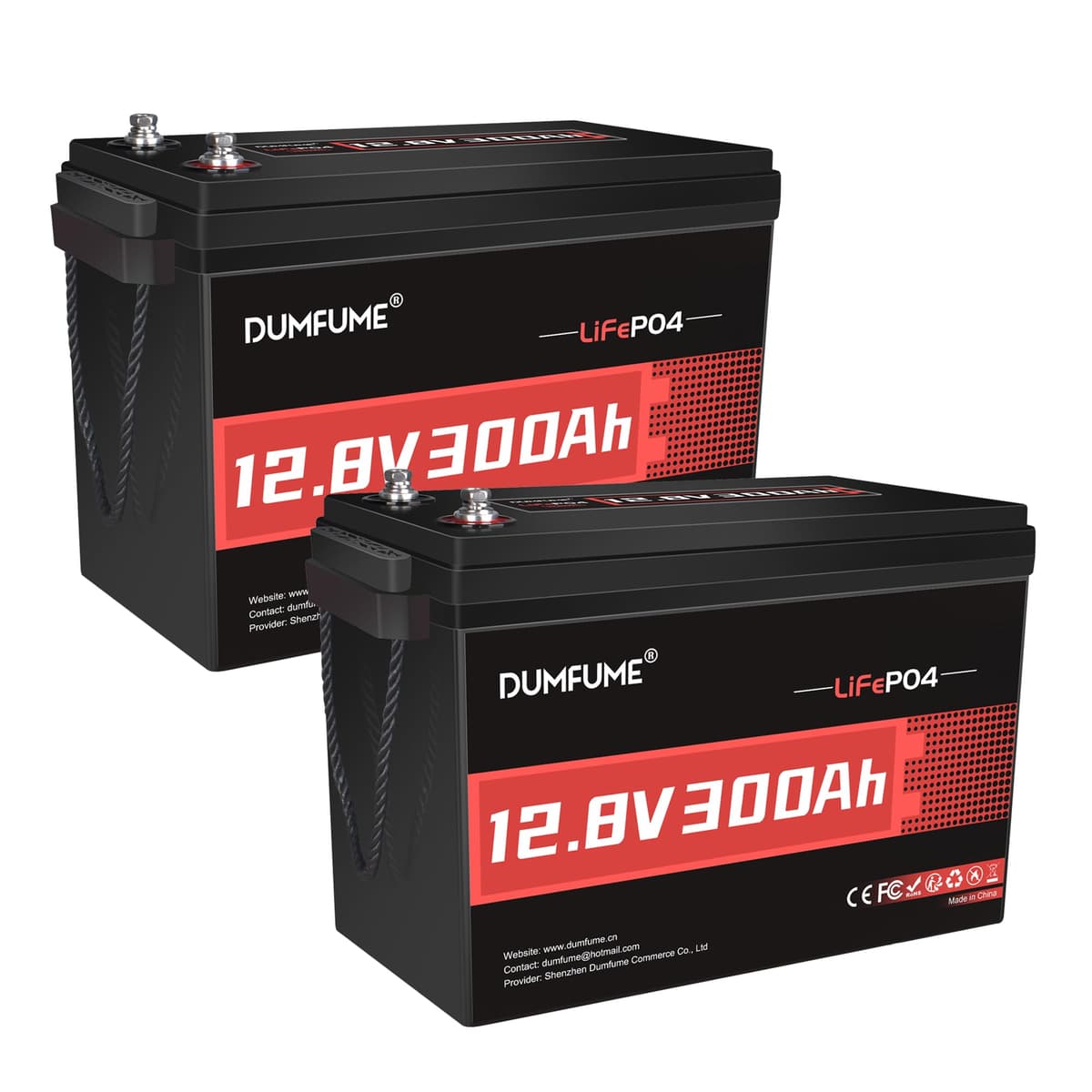 dumfume 2 Pack 12V 300Ah → actualizado a 12.8V 314Ah LiFePO4, 3840WH, BMS 200A - Recargable, 15000+ ciclos S95362
