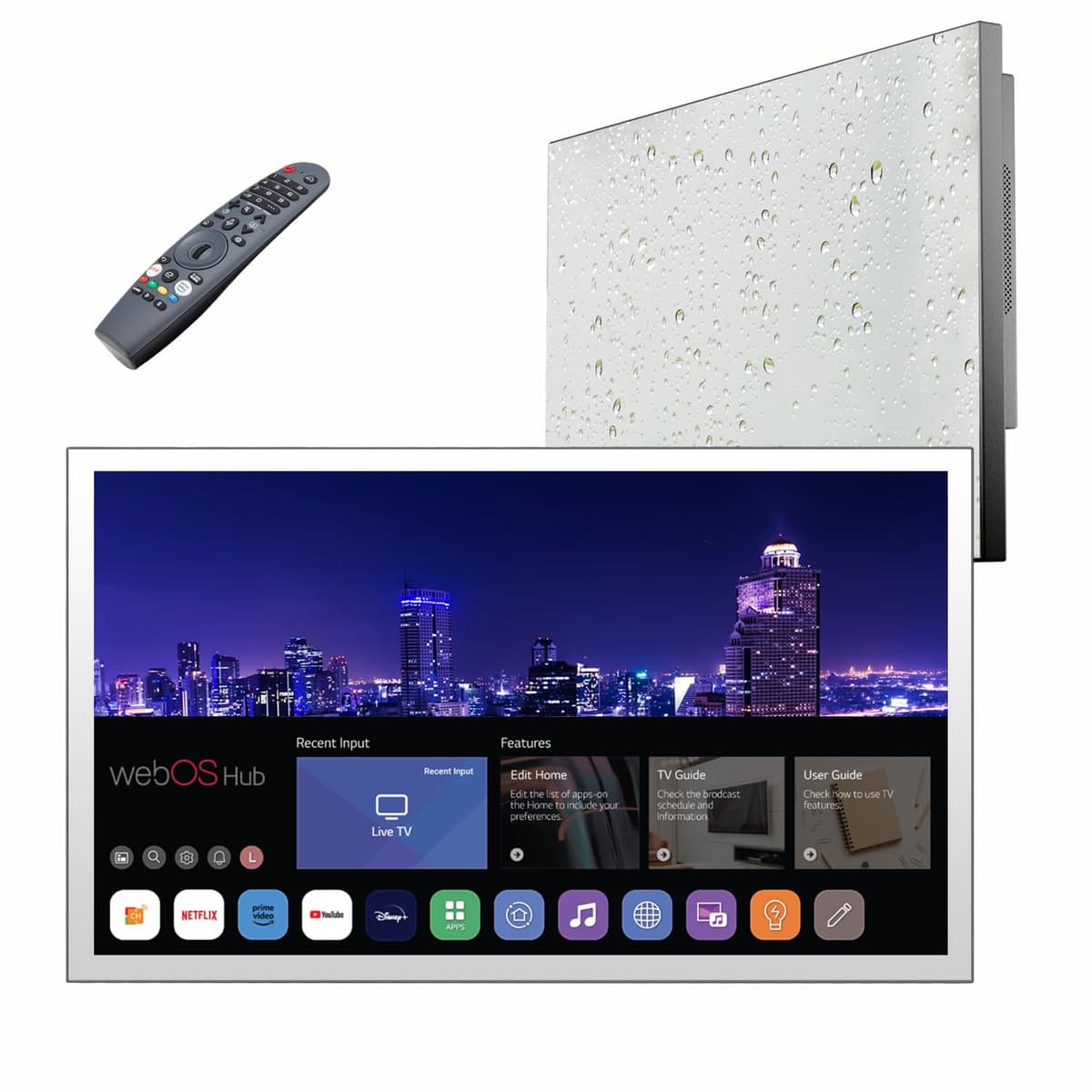 elecsung espejo inteligente para baño de 24 pulgadas Smart Mirror TV webOS 1080P impermeable con sintonizador HDTV integrado (ATSC), Alexa incorporada, altavoces, Wi-Fi y Bluetooth, modelo HYM24A-0BLSWEB64 2025