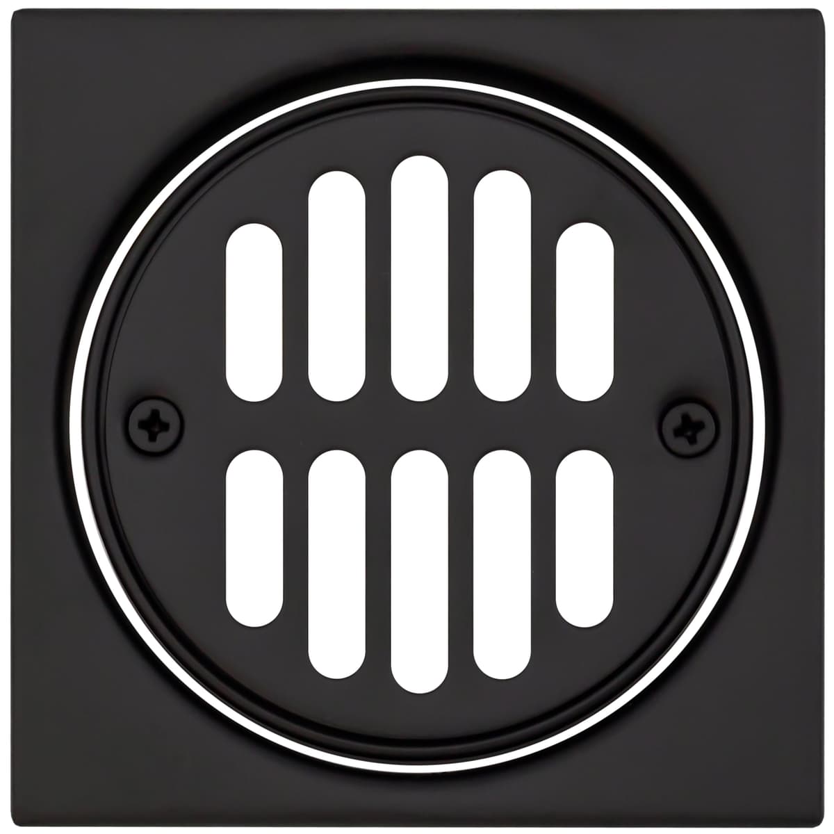 Westbrass R313-100-62 Rejilla de desagüe redonda con insert cuadrado para mosaico 4-1/4", Matte Black (100-Pack)