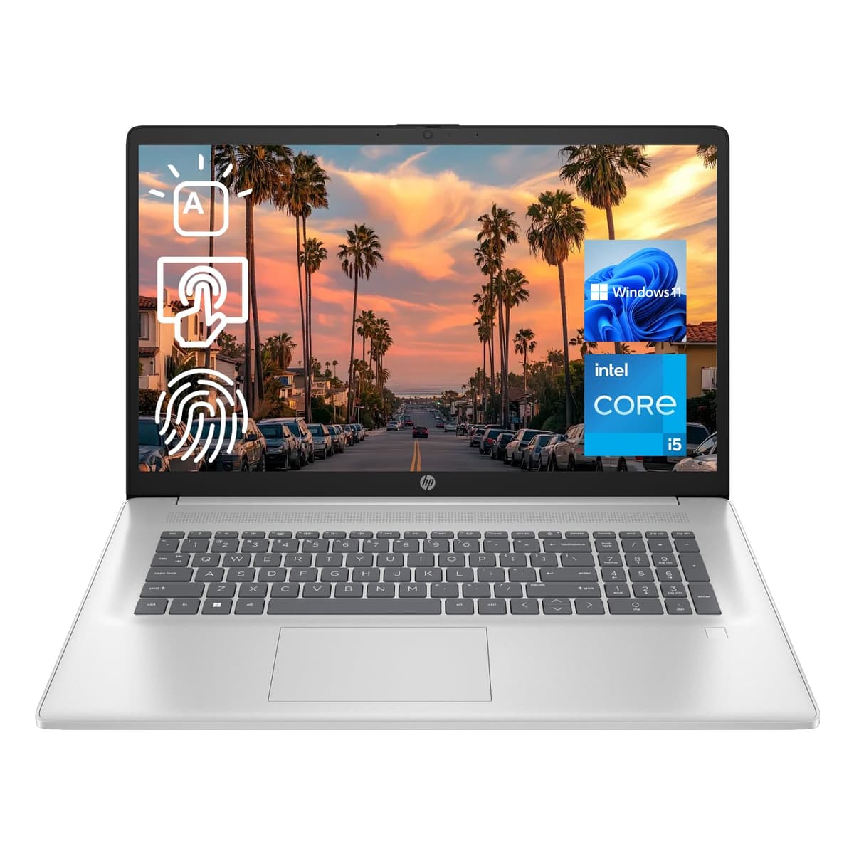 HP 17t Laptop, pantalla táctil HD+ de 17.3", Intel Core i5-1135G7 2.4GHz a 4.2GHz, 32GB RAM, 1TB SSD PCIe, cámara web, Wi-Fi 6, teclado retroiluminado, Windows 11 Home, plateado Notebook
