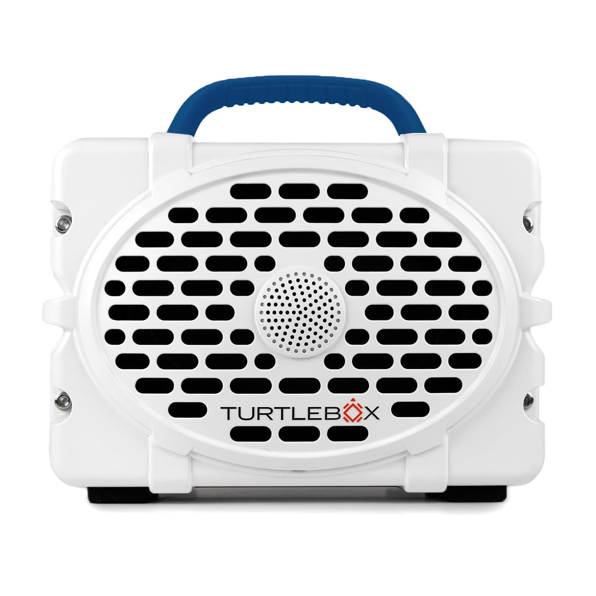 Turtlebox Original Gen 3: Parlante Bluetooth Portátil para Exteriores - Súper Potente (120 dB), Resistente al Agua (IP67), Robusto, a Prueba de Impactos, Batería de 3 Días | Modo Fiesta: Emparejamiento Estéreo Ilimitado, Blanco/Azul Real TB-ORIG-G3-WHT-RY BLUE-RY BLUE-1