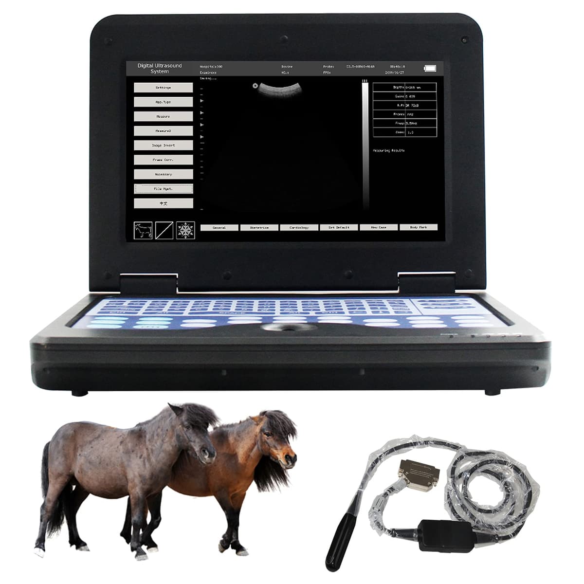 CONTEC CMS600P2VET Ecógrafo Veterinario Portátil con Sonda Rectal Lineal 7.5 MHz