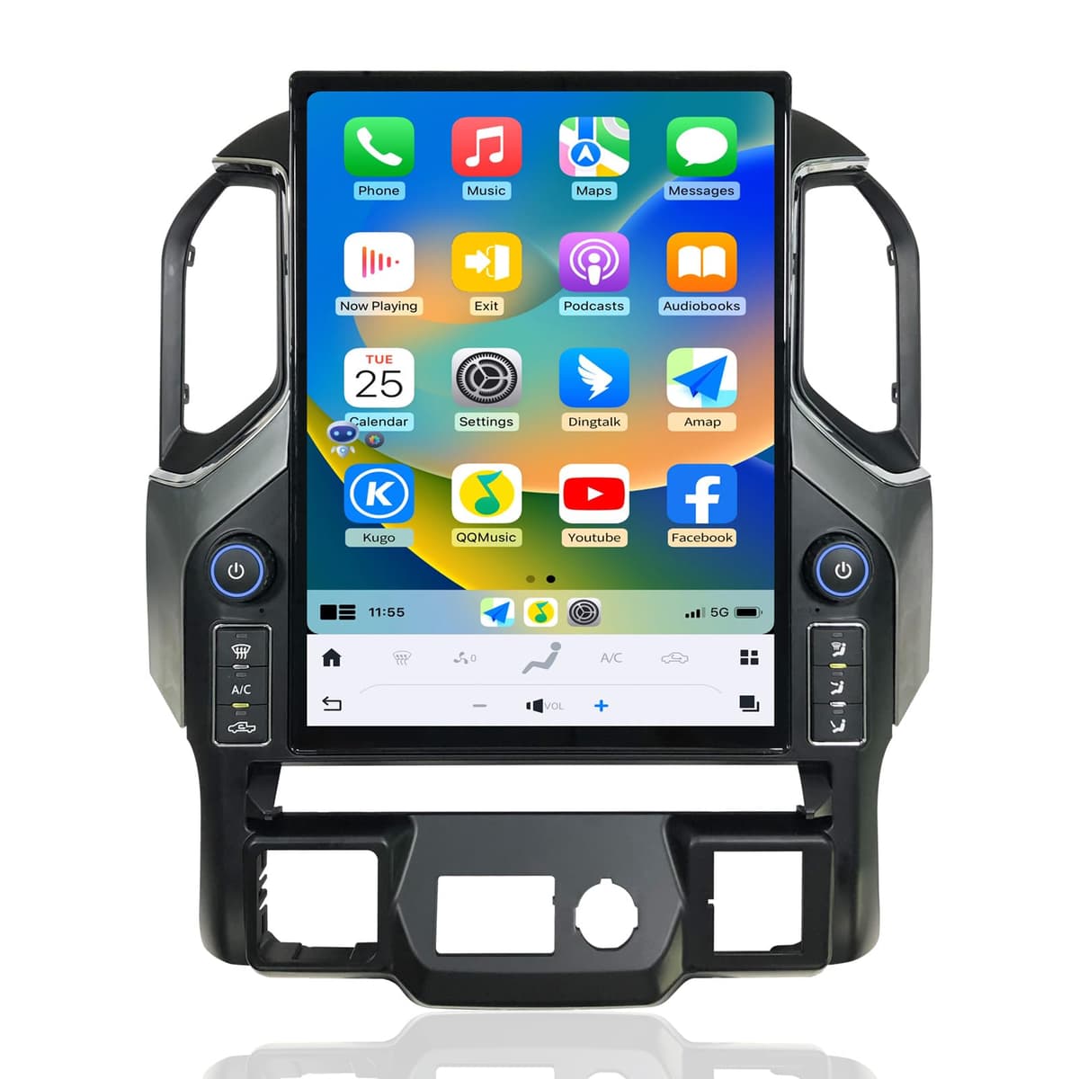 Toeeklsa Radio Android 13 15.6" 2K para Chevrolet Silverado / GMC Sierra 2019-2023 - 8GB+128GB, CarPlay/Android Auto