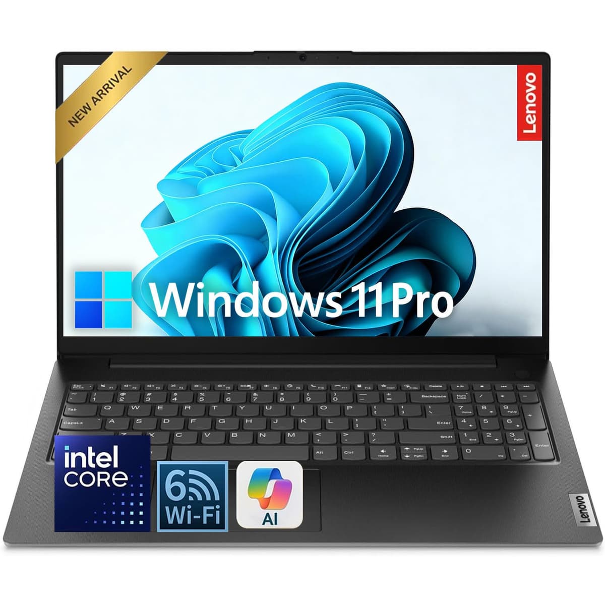 Lenovo V15 para Negocios y Productividad, Pantalla FHD de 15.6", Procesador Intel Potente, 16GB RAM, 1TB SSD, Larga Duración de Batería, Cubierta de Privacidad, Dolby Audio, Teclado Silencioso, Windows 11 Pro