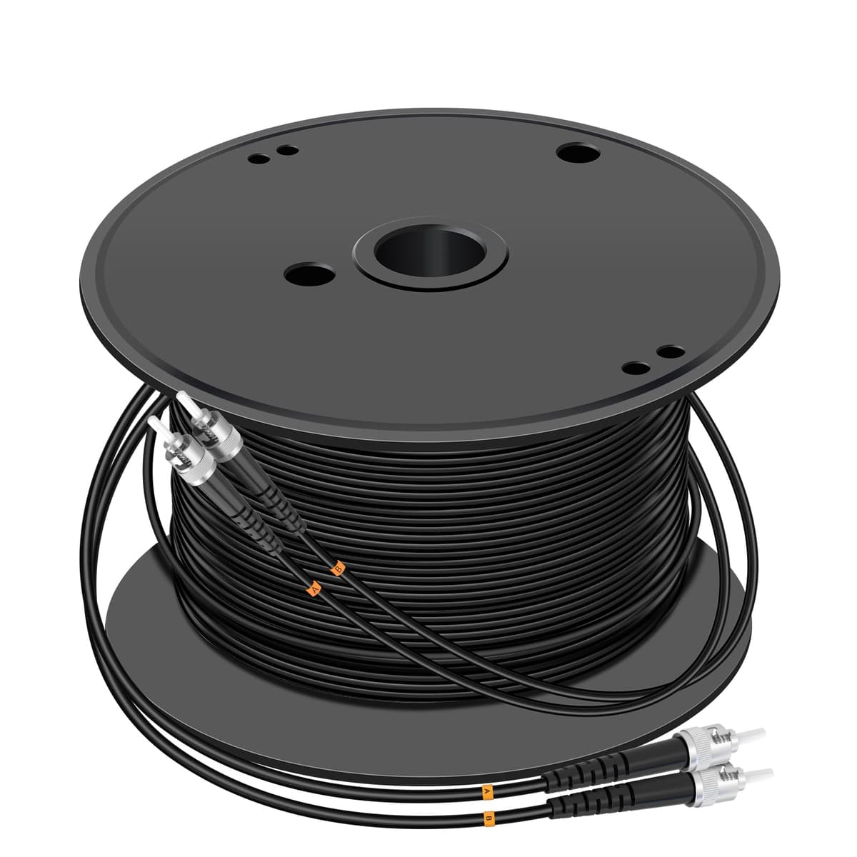 Jeirdus 600M ST a ST Cable Acoplador Óptico Monomodo Blindado Dúplex 9/125 SM 600 Metros (1968 ft) FBM-OASTSTSD600