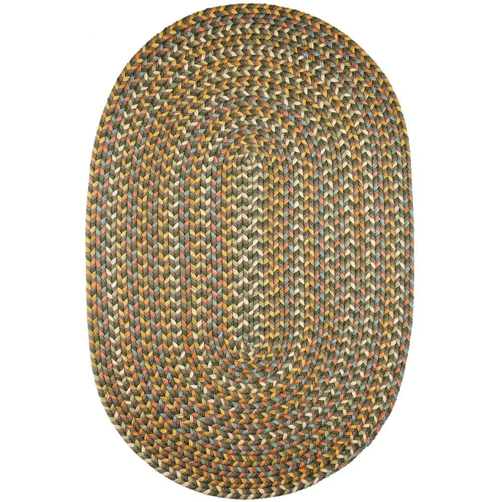 Super Area Rugs Confetti Alfombra Trenzada Interior/Exterior - Dk. Taupe - 6' x 9' Oval RHO-CY27R072X108