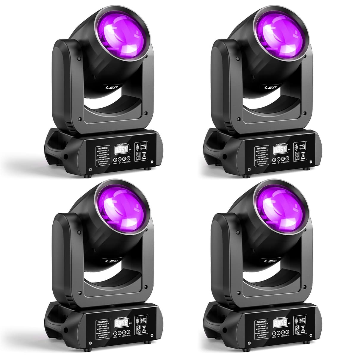 TCQQ Luces Moving Head 150W con Prisma 18-Facetas y 8 Gobos (Pack 4) ZQ02341