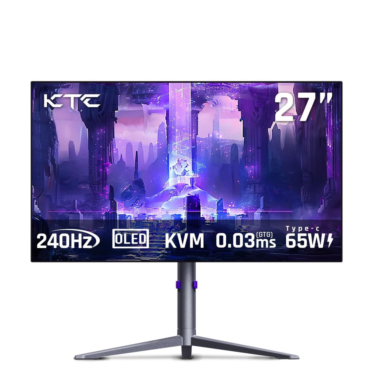 KTC 27" OLED 1440p 240Hz, 0.03ms GTG, USB-C 65W, altavoces integrados, DisplayPort/HDMI, VESA G27P6