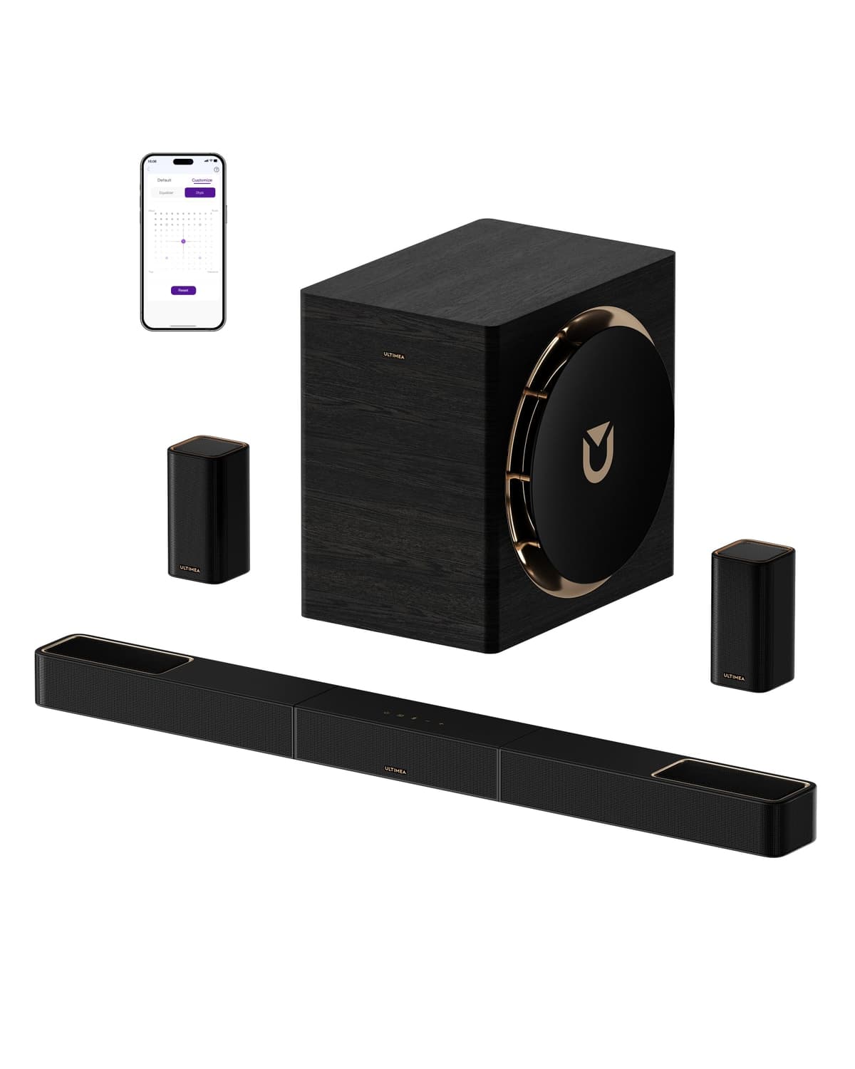 ULTIMEA Skywave X70 - Sistema inalámbrico 7.1.4ch con Dolby Atmos y subwoofer 10" 980W U442A