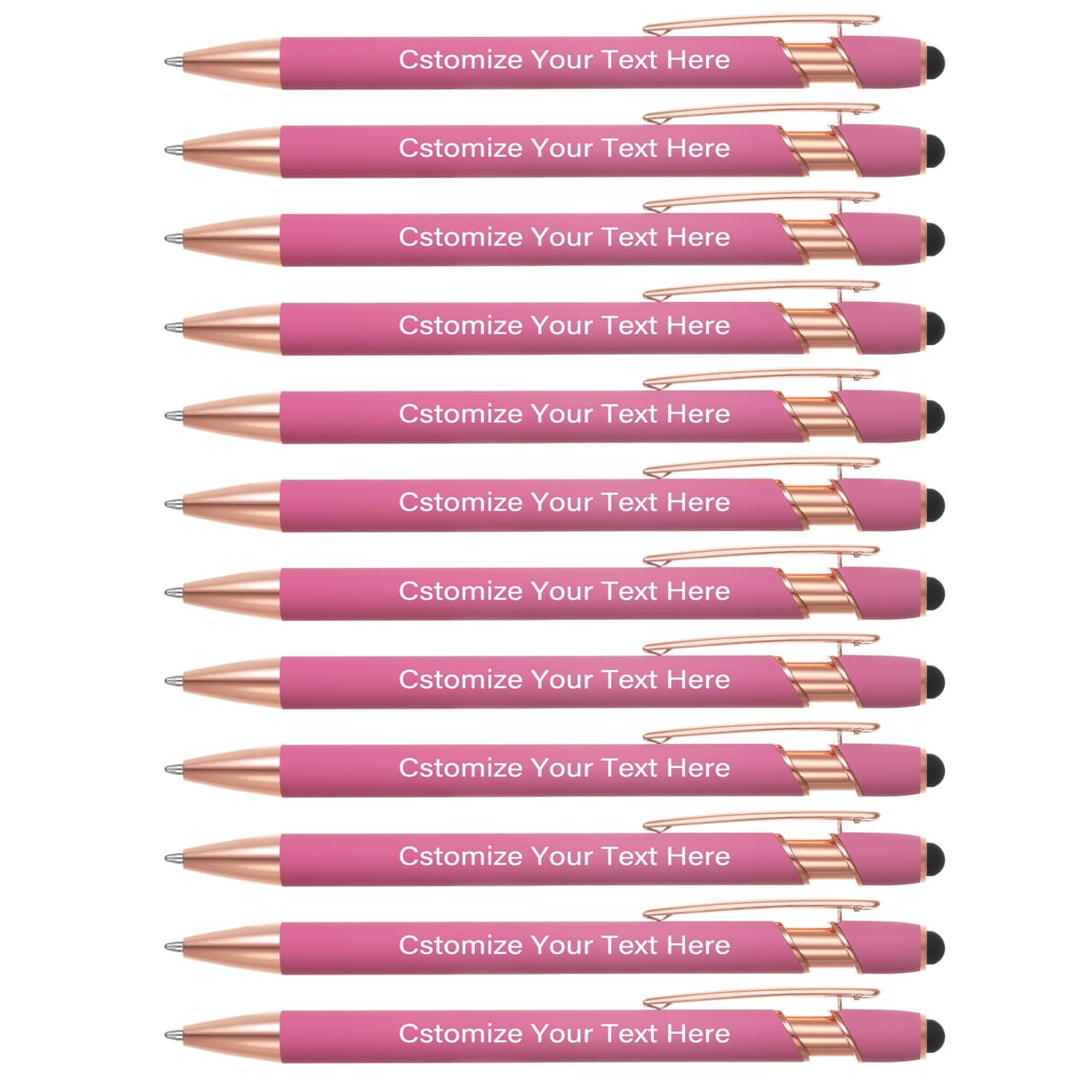 Kingluu 500 Pcs Plumas personalizadas con stylus, tinta negra - Rose YZBDZ004