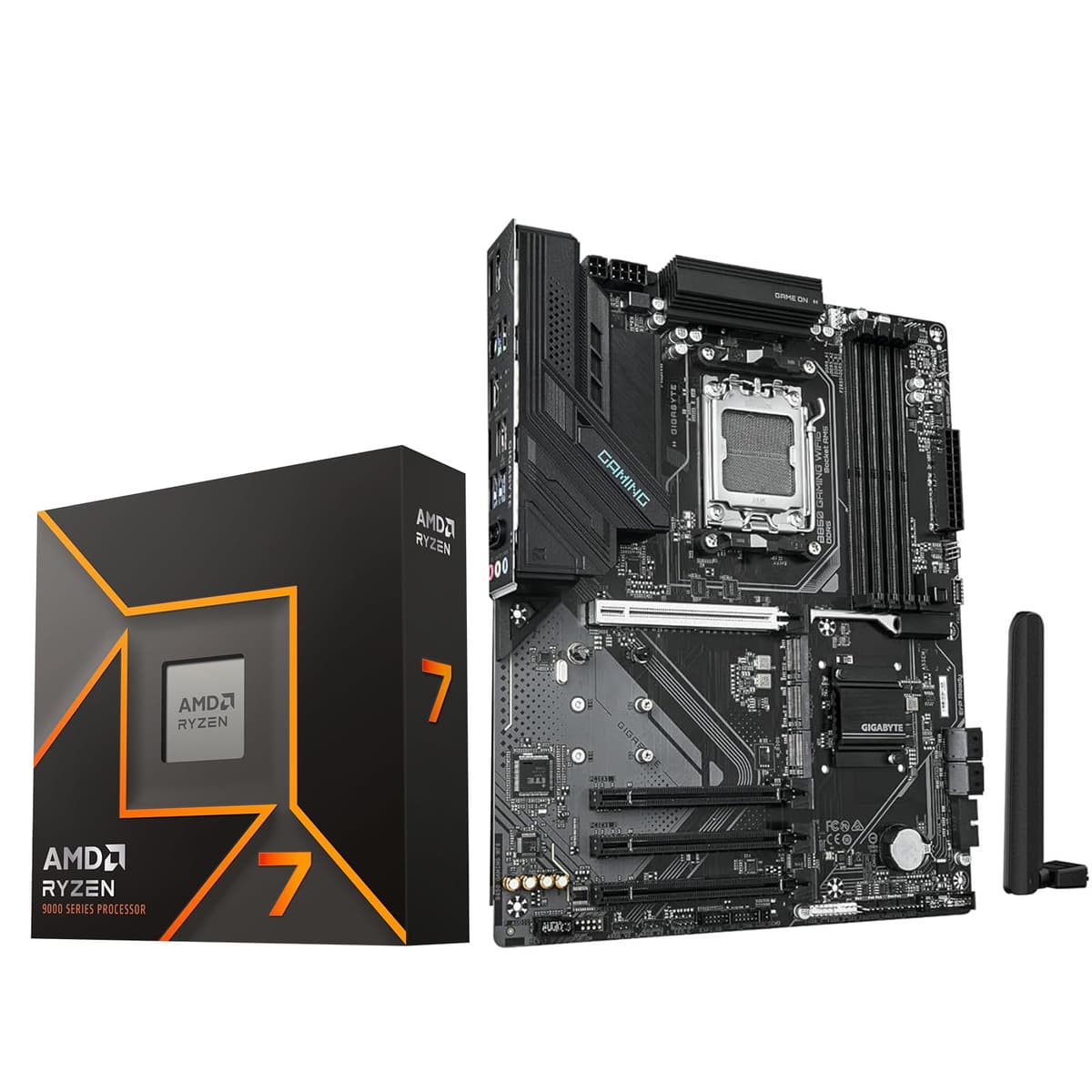 MICRO CENTER Procesador AMD Ryzen 7 9700X con Placa Base GIGABYTE B850 Gaming WIFI6 (ATX, DDR5,3x M.2, PCIe 5.0, USB-C, WIFI6) 9700XGGB850GAMWF6