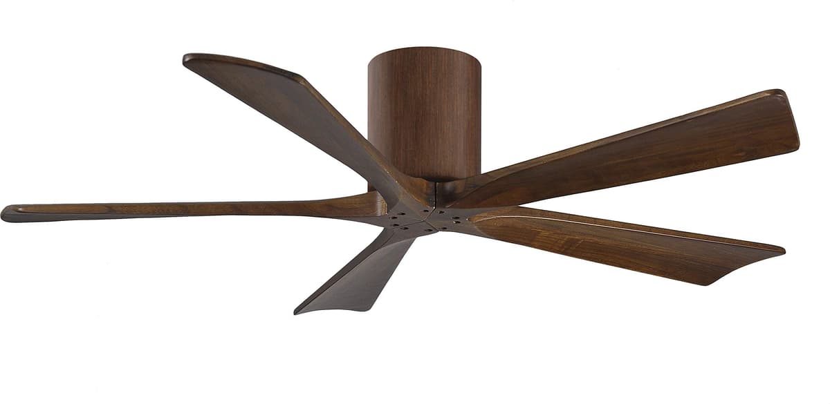 Matthews IR5H-WN-WA-52 Irene Ventilador de Techo Empotrado 52" con Control Remoto y de Pared, Motor DC Silencioso, 5 Aspas Nogal