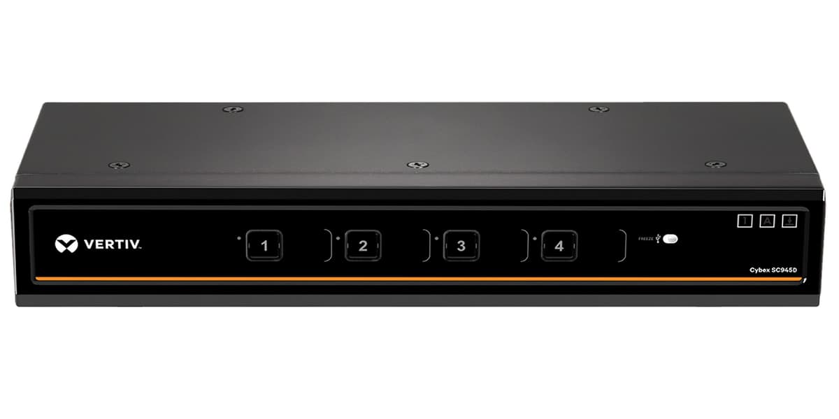 Avocent Vertiv Cybex SC945D-001 - KVM seguro 4 puertos DisplayPort con DPP, NIAP EAL4+ TAA
