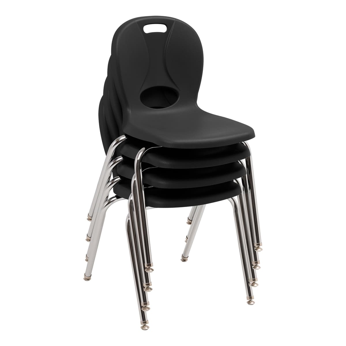 Learniture LNT-116-CSW-BK Sillas apilables Structure Series 16" asiento Negro, pack x4