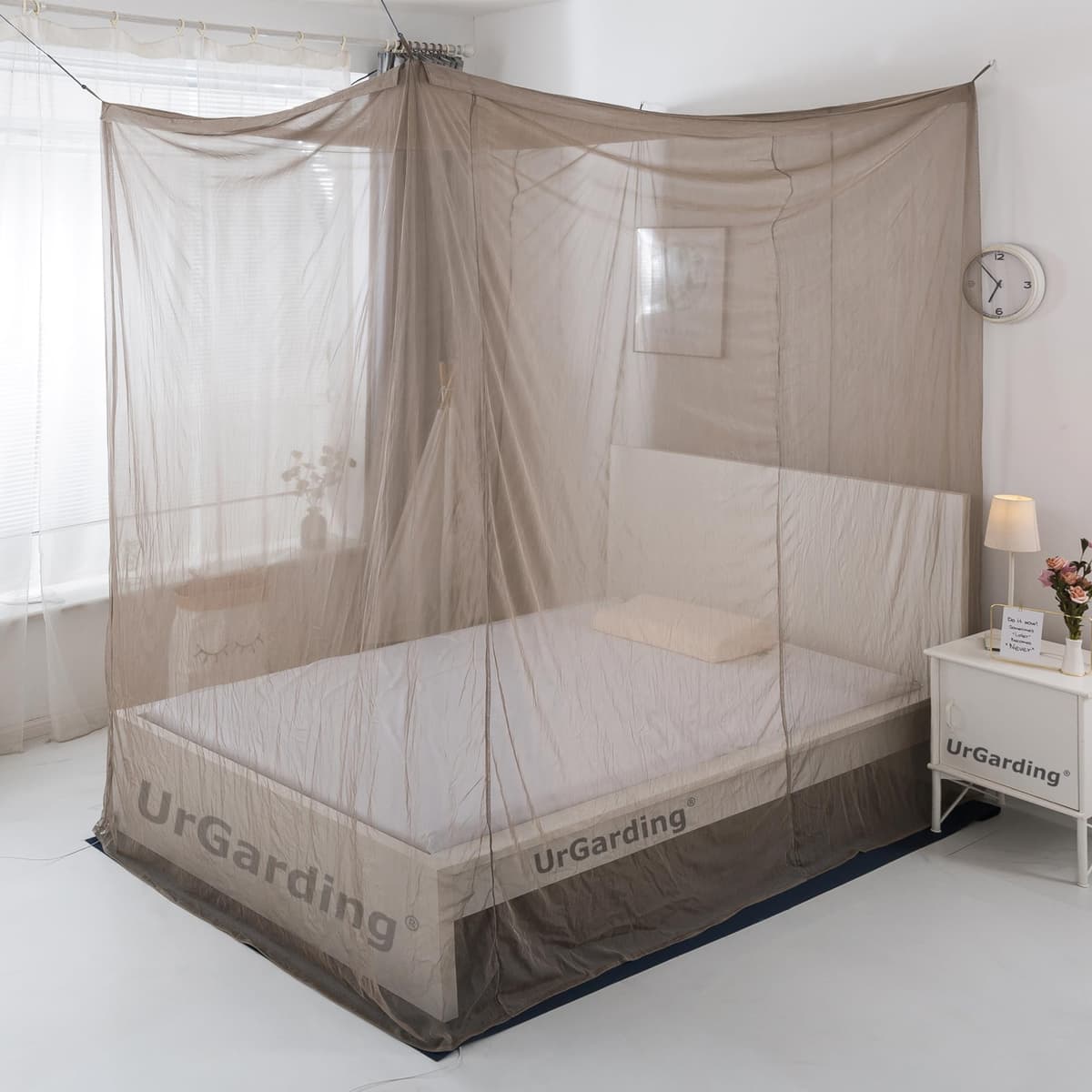 UrGarding Canopy de Malla Plateada para Protección EMF, Tamaño Cama Individual (120x220x220cm)