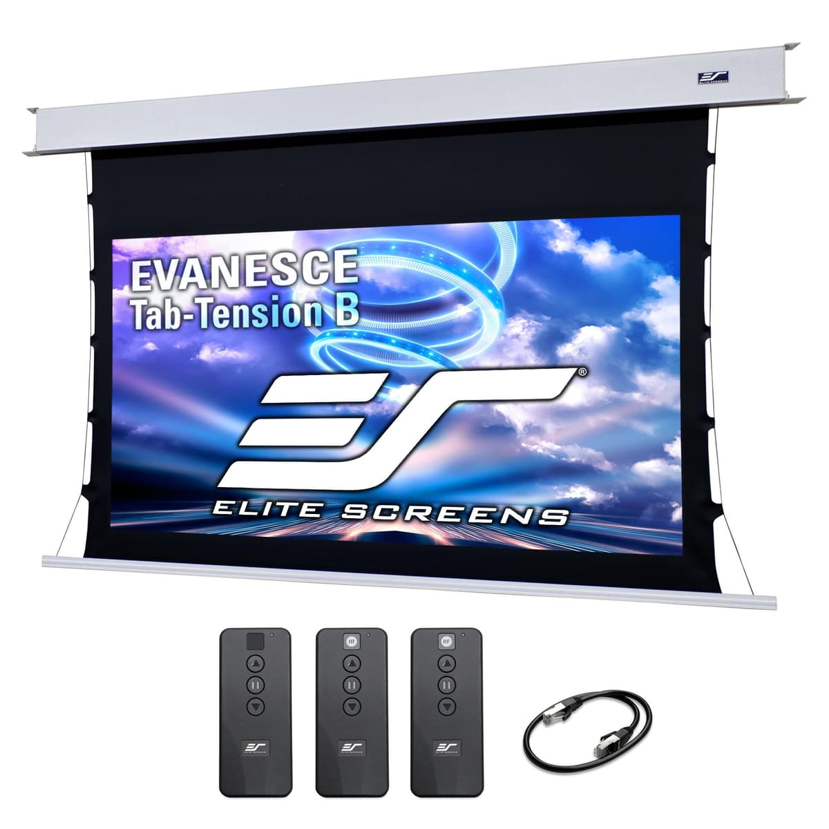 Elite Screens Evanesce ETB120HW3-E8 120" 16:9 In-Ceiling Recessed Tab-Tension