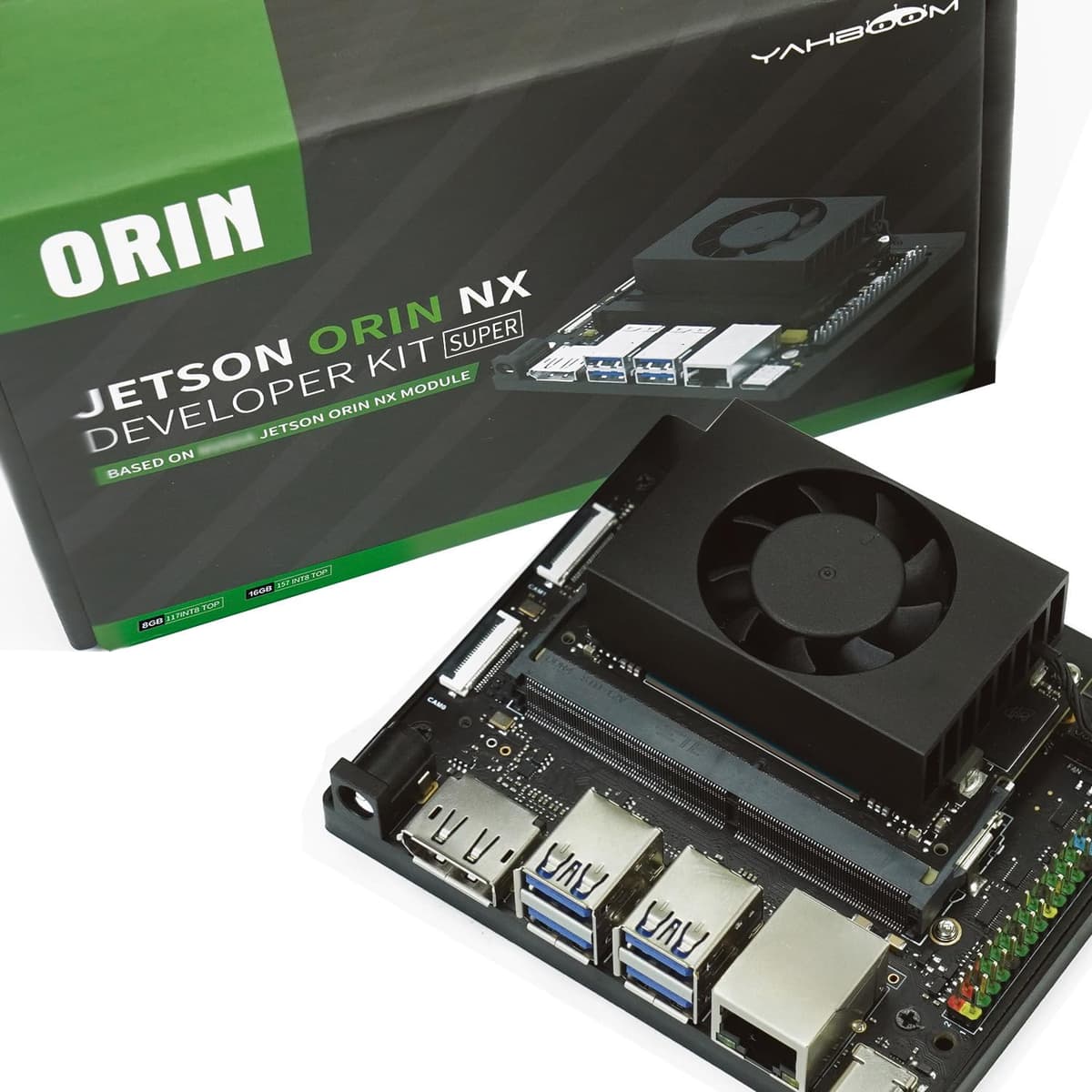 Kit de desarrollo Yahboom Jetson Orin NX 8GB 117TOPS para IA en el borde con cursos de programación ROS basados en módulo central Ubuntu 22.04 (Kit base Orin NX 8GB)