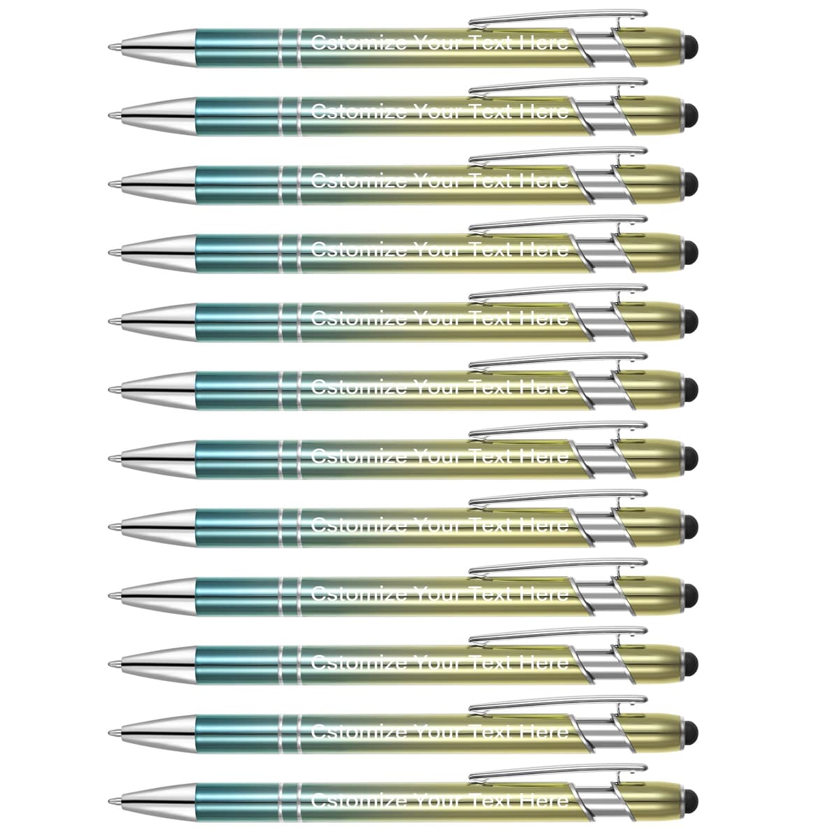 Kingluu Pack personalizado hasta 500 lapiceras con stylus - Yellow-Green YZBDZ0003