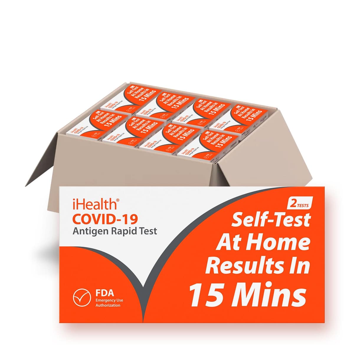 iHealth COVID-19 Antigen Rapid Test, 90 kits (180 tests), resultados en 15 minutos ICO-3000