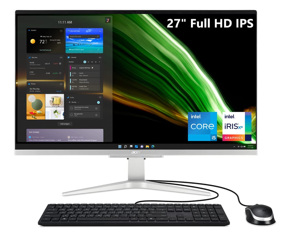 acer Aspire C27-1655-URi5 Escritorio AIO | Pantalla IPS Full HD de 27" | Intel Core i5-1135G7 de 11.ª generación | Gráficos Intel Iris Xe | 8GB DDR4 | SSD NVMe M.2 de 512GB | Intel Wireless Wi-Fi 6 | Windows 11 Home DQ.BHMAA.006