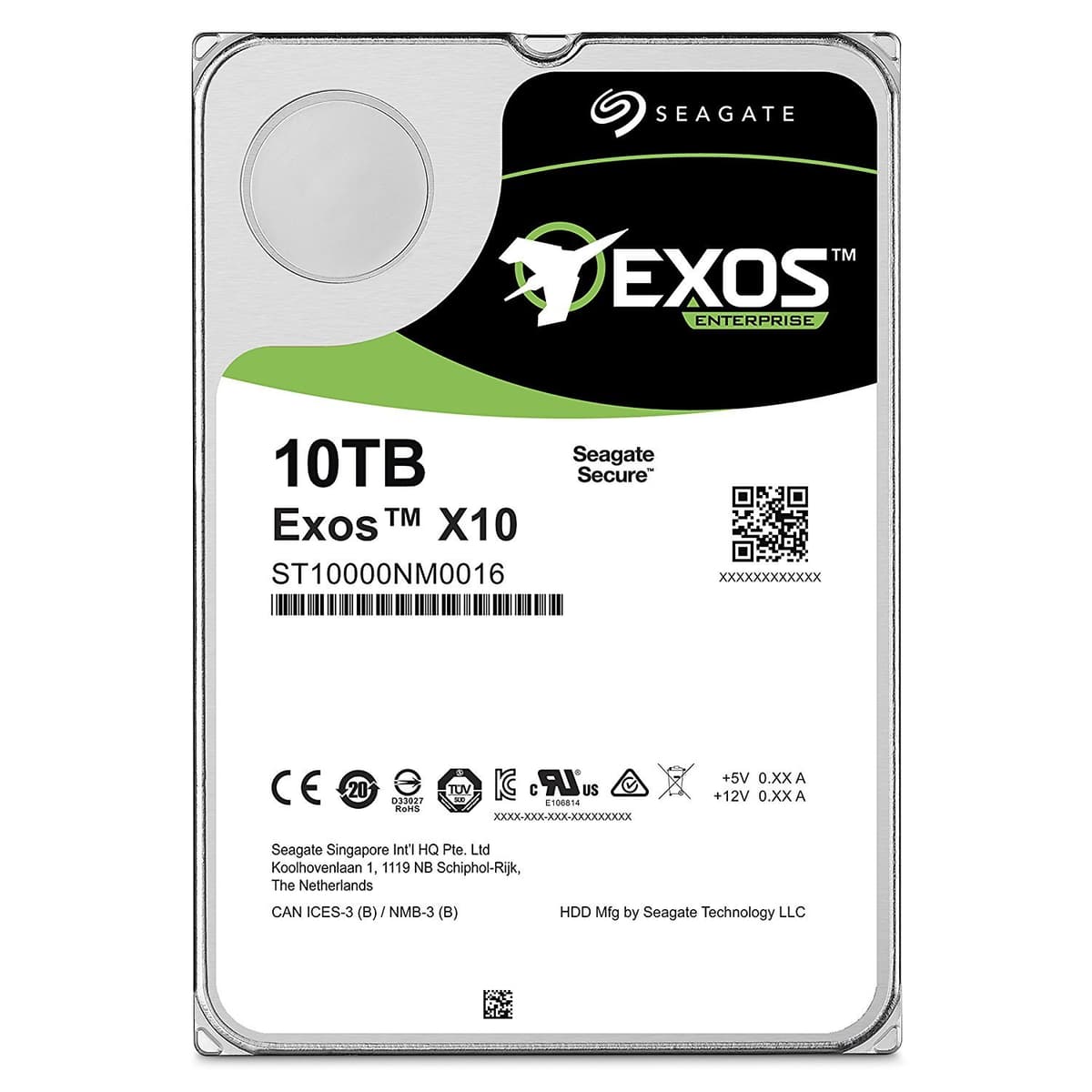 Seagate Enterprise Capacity | ST10000NM0016 | 10TB 7200 RPM SATA 6.0Gb/s 256MB Cache Hyperscale 512e Unidad de Disco Duro 3.5"