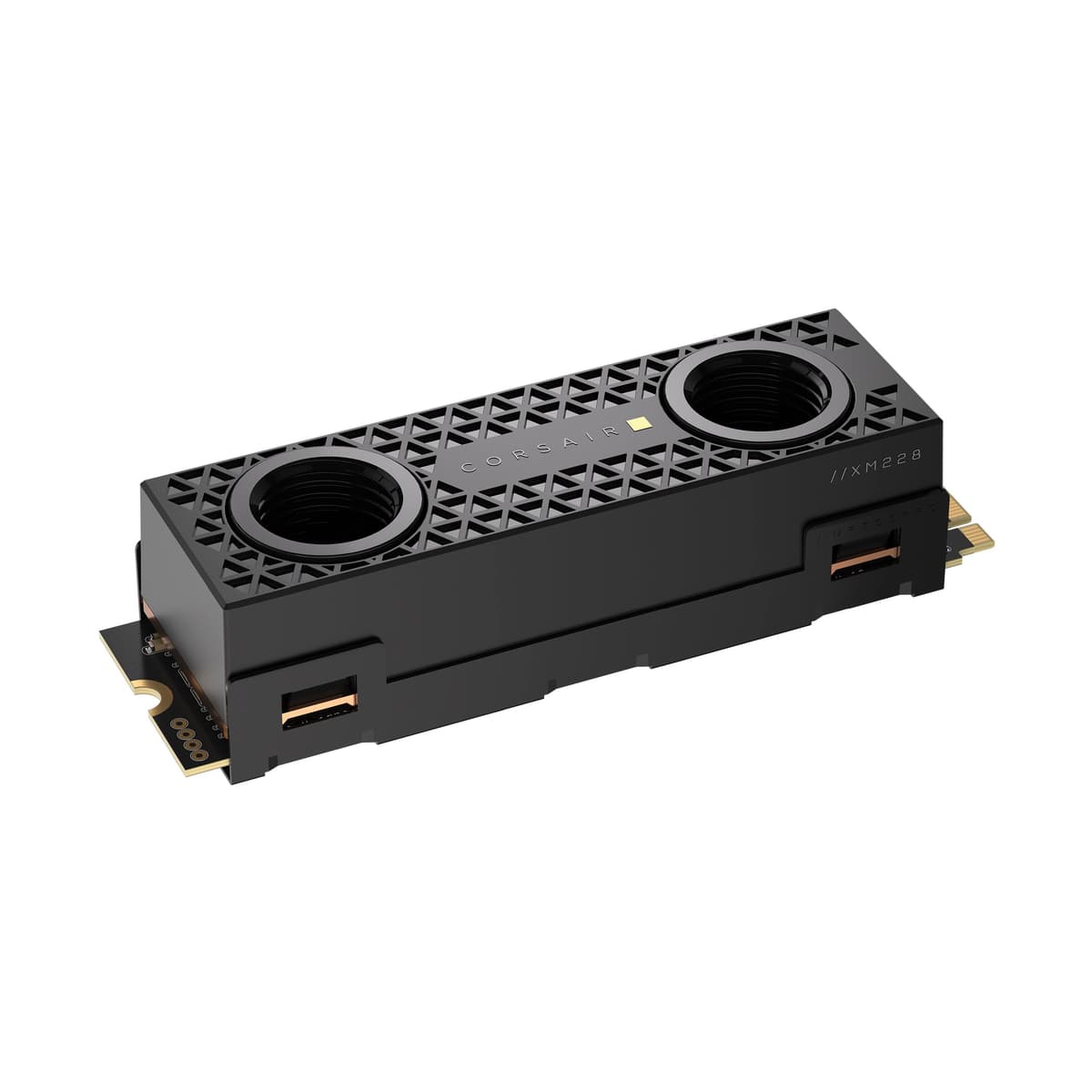 Corsair MP700 PRO Hydro X Series 4TB M.2 PCIe Gen5 x4 NVMe 2.0 SSD - M.2 2280 - Hasta 12,400 MB/s Lectura Secuencial - NAND TLC de Alta Densidad - Bloque de Agua Preinstalado - Negro CSSD-F4000GBMP700PHX