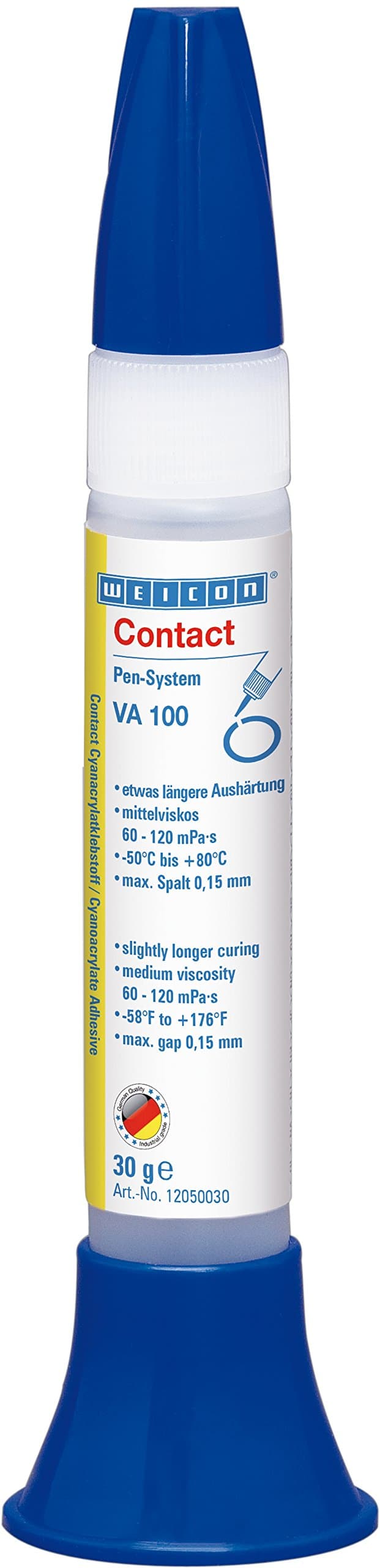WEICON Contact VA 100 Adhesivo cianoacrilato viscosidad media 30 g (12050030)