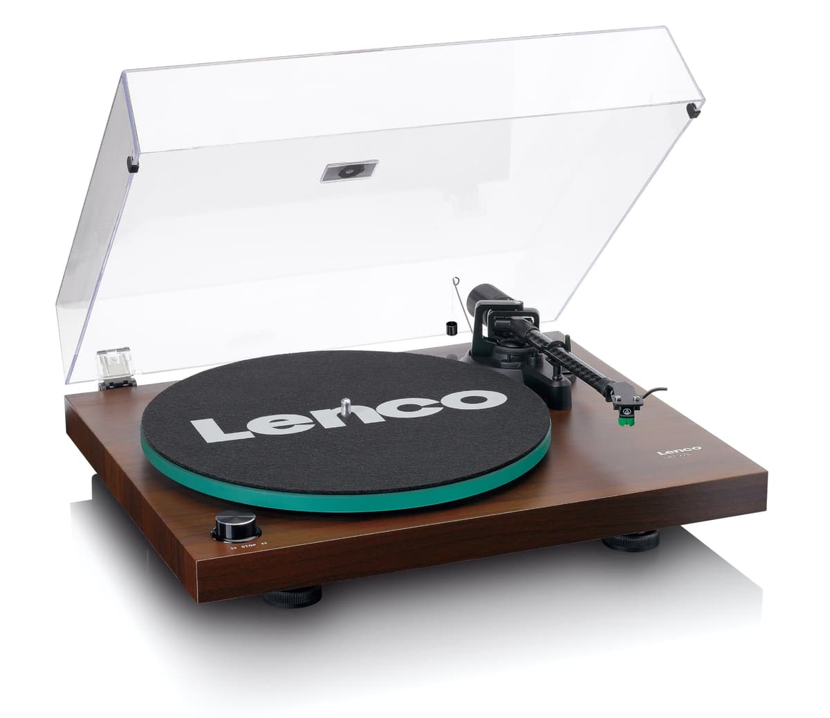 Lenco LBT-225WA Tocadiscos Walnut con AT-VM95E y brazo de fibra de carbono